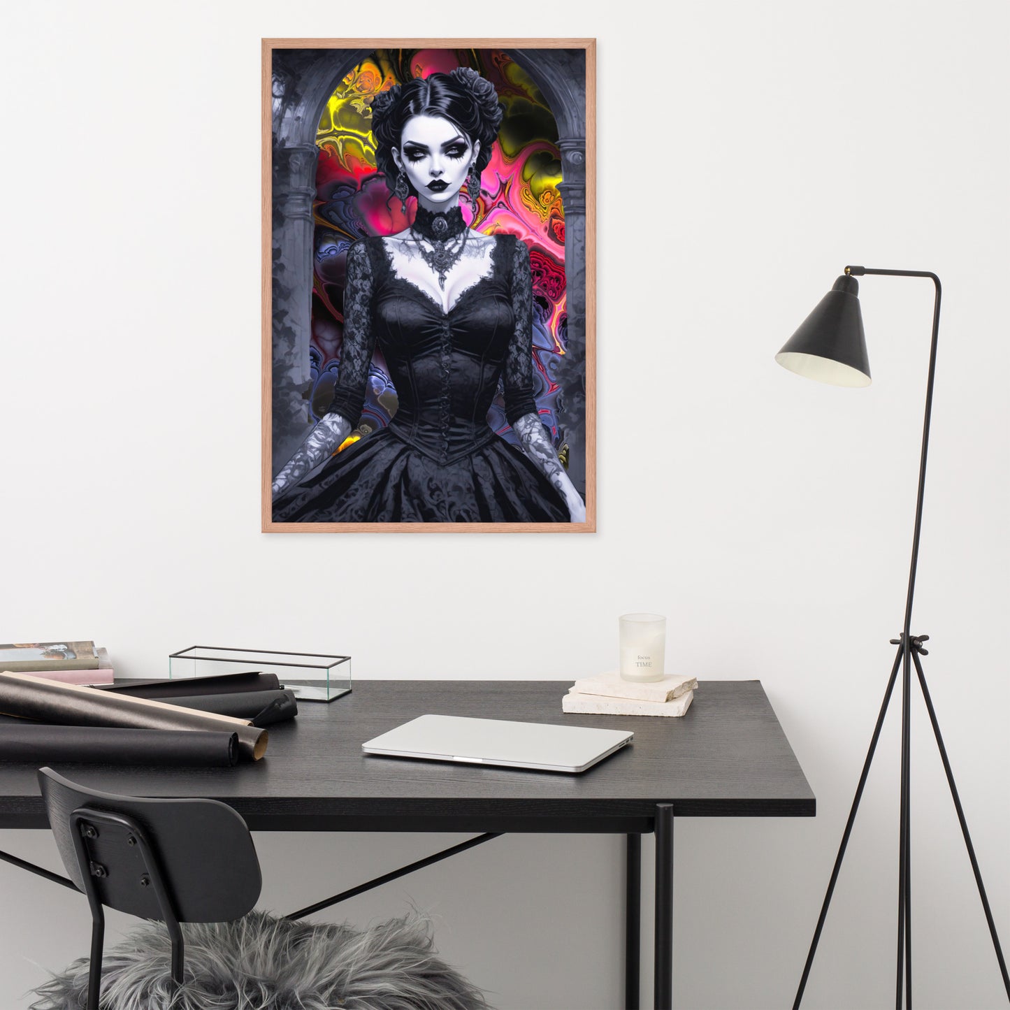 BW Marble V15 Framed Poster
