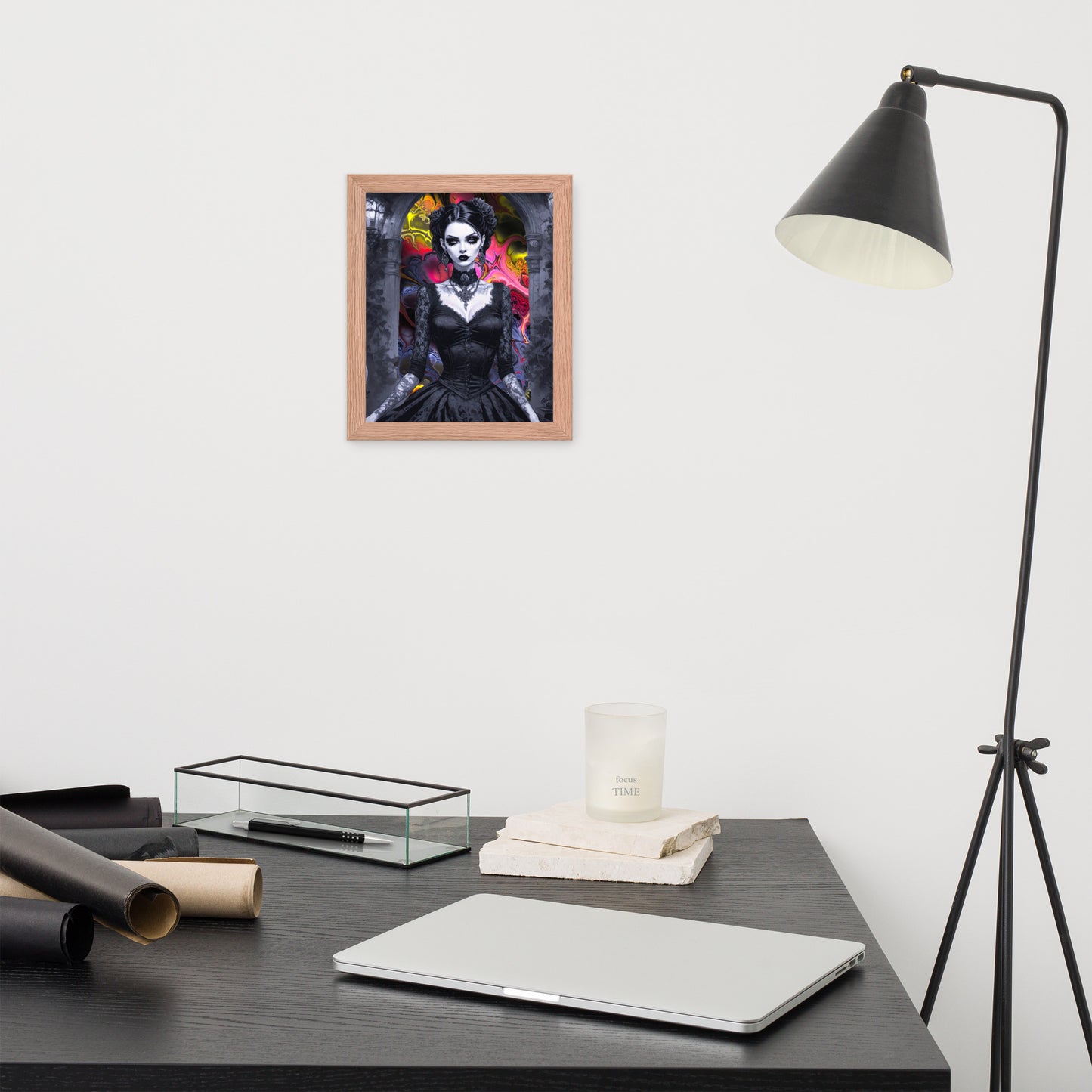 BW Marble V15 Framed Poster