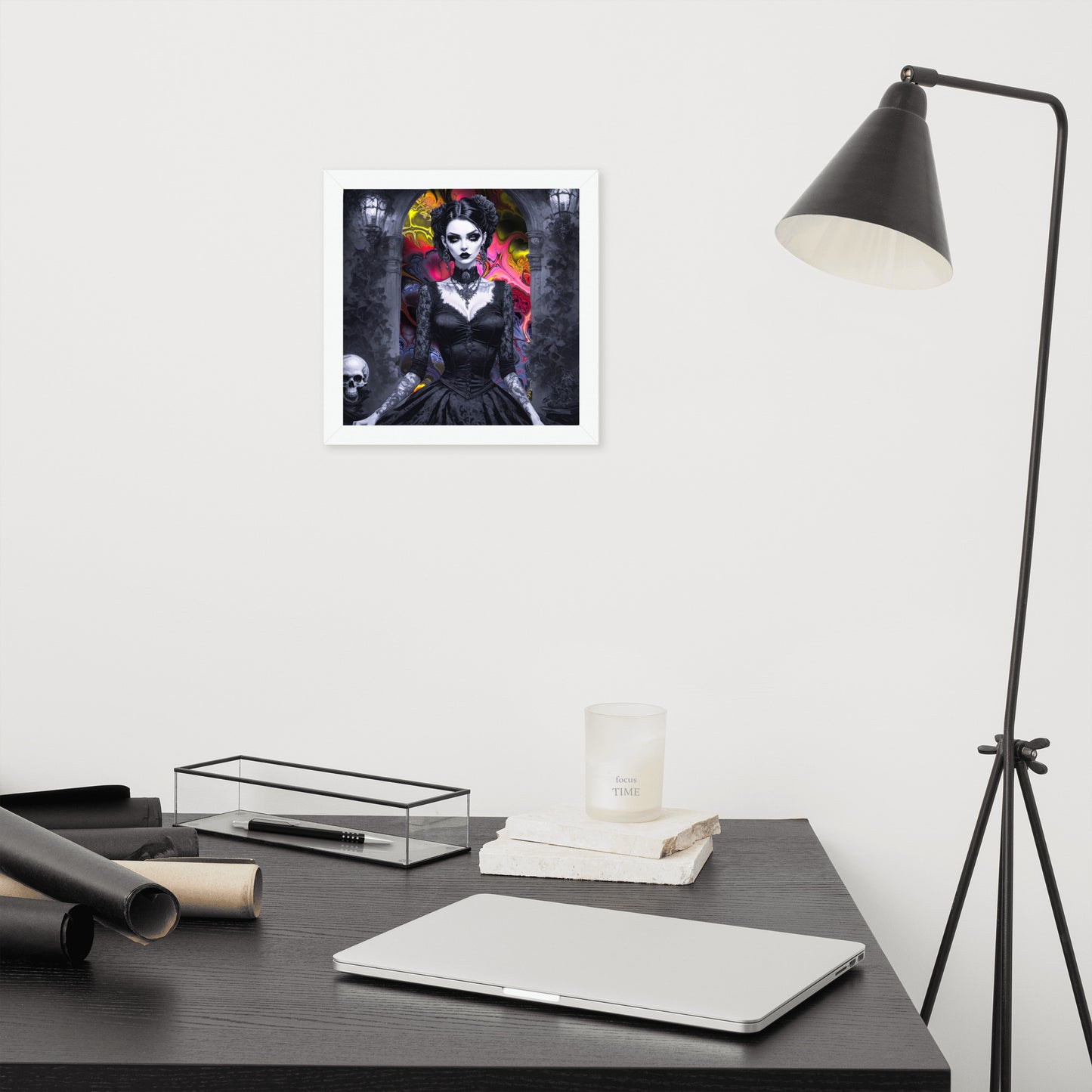 BW Marble V15 Framed Poster