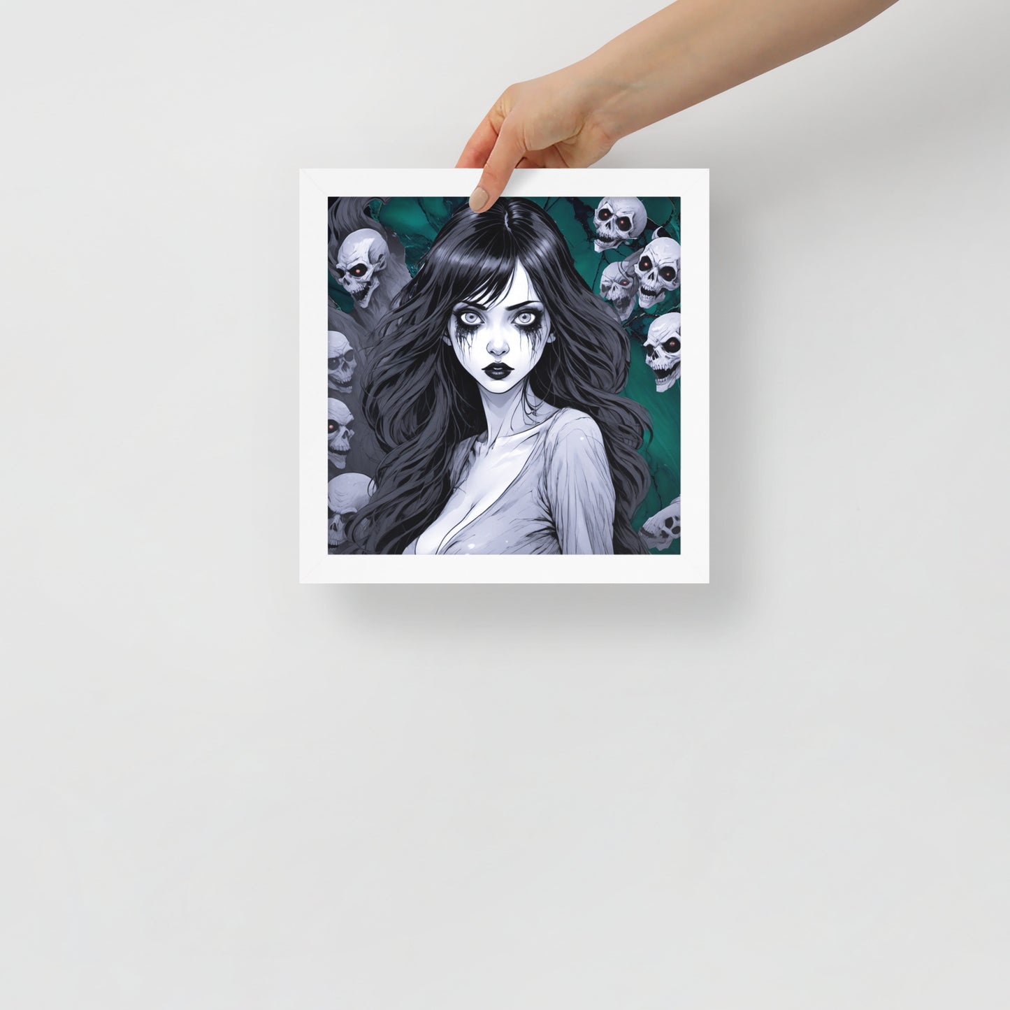 BW Marble V11 Framed Poster