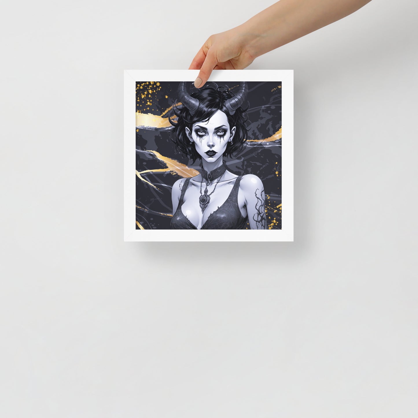 BW Marble V9 Framed Poster