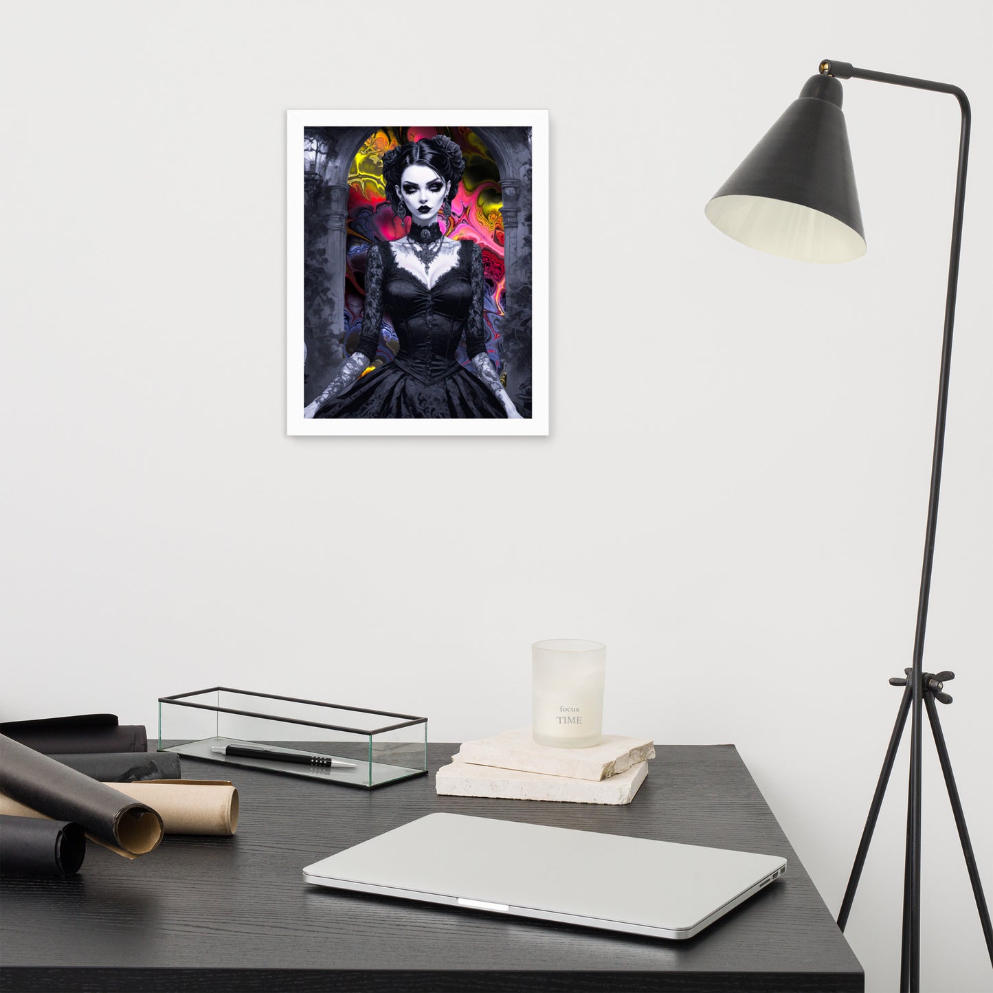 BW Marble V15 Framed Poster