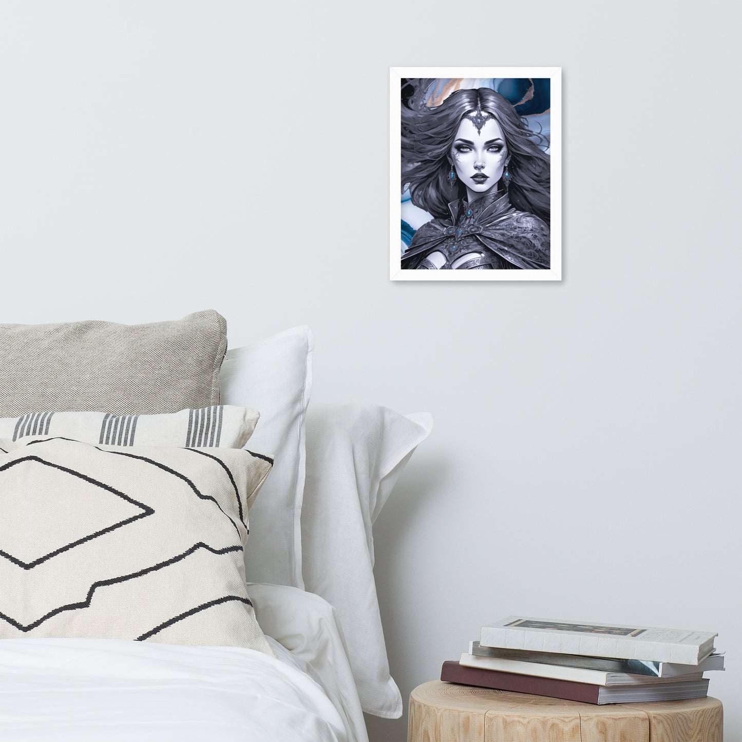 BW Marble V13 Framed Poster