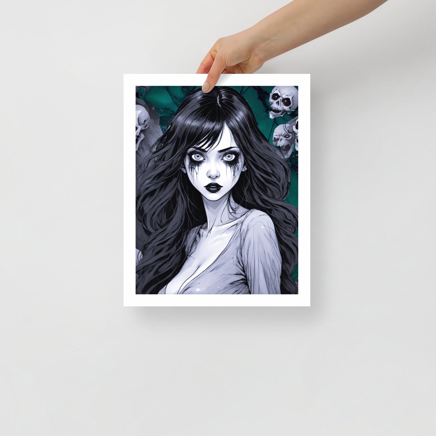 BW Marble V11 Framed Poster