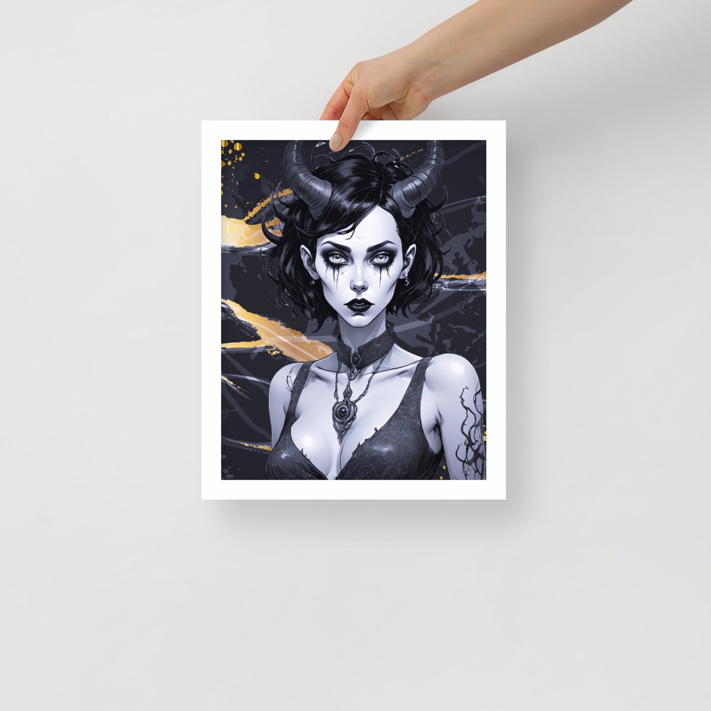 BW Marble V9 Framed Poster