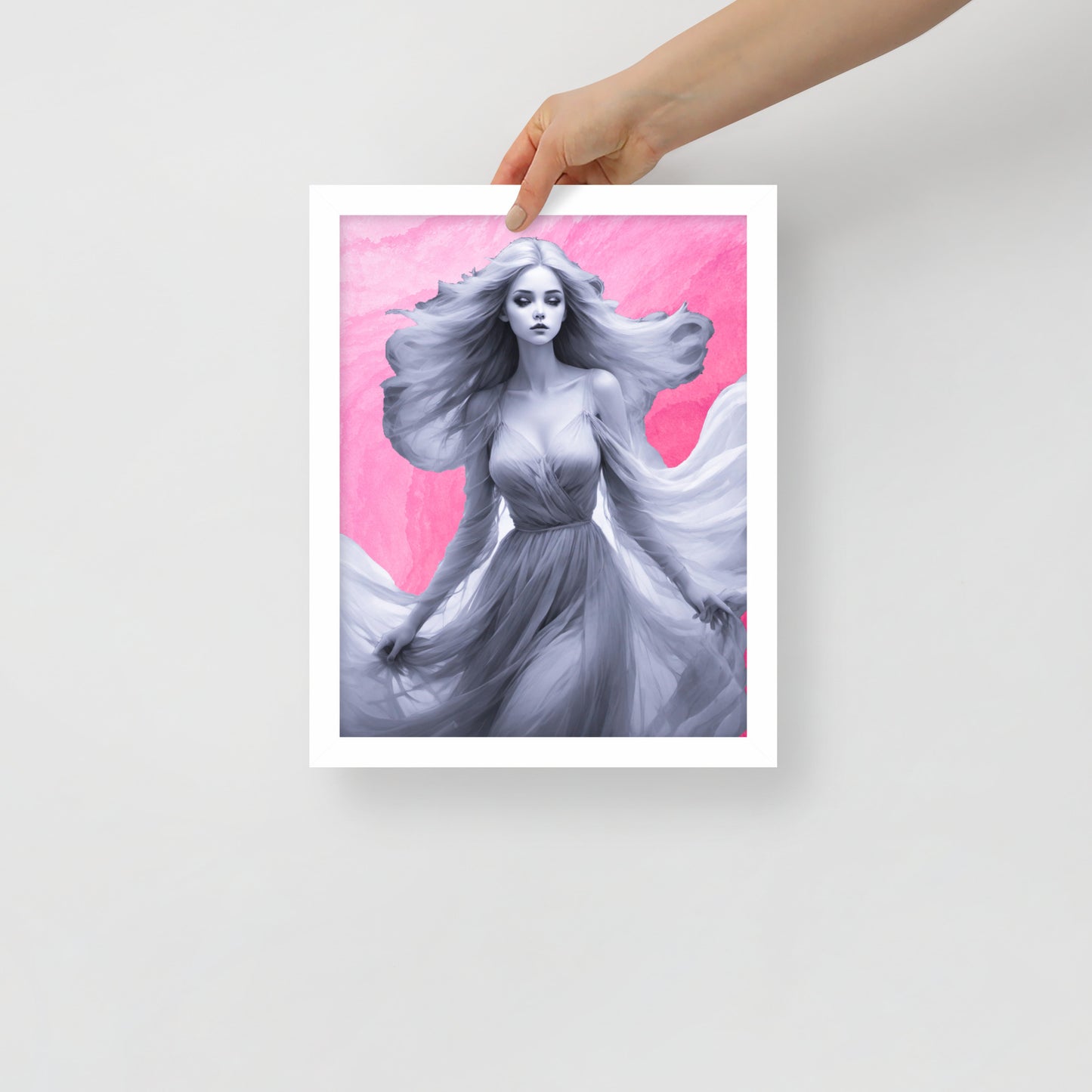 BW Marble V8 Framed Poster
