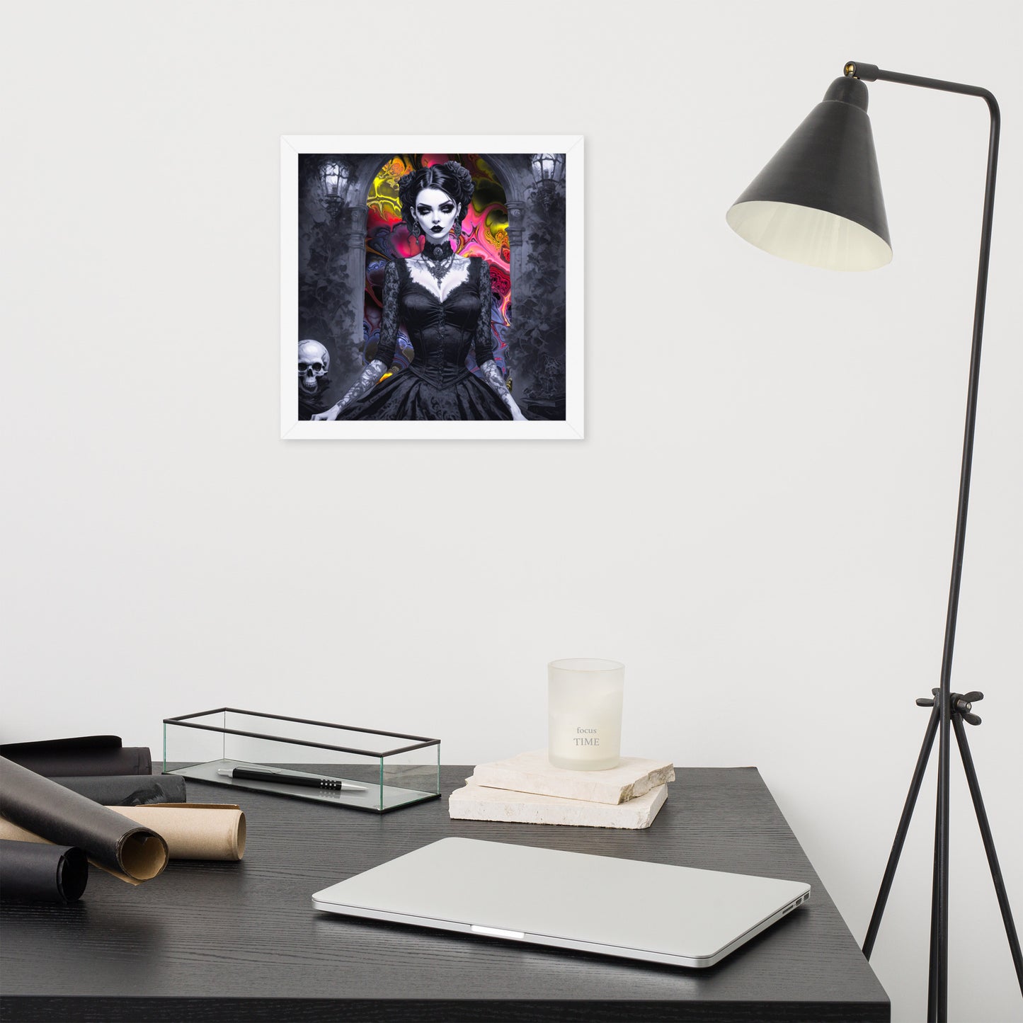 BW Marble V15 Framed Poster