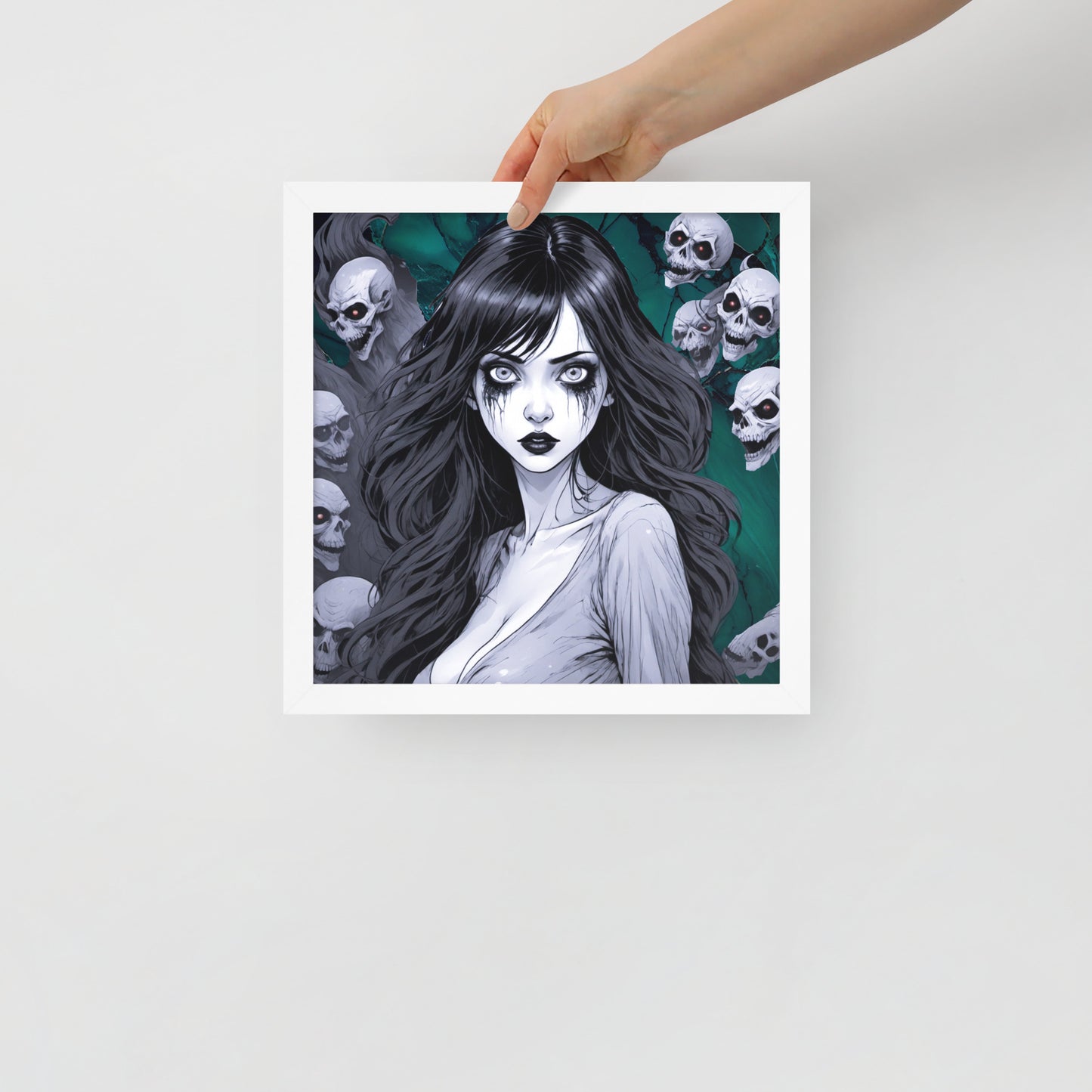 BW Marble V11 Framed Poster