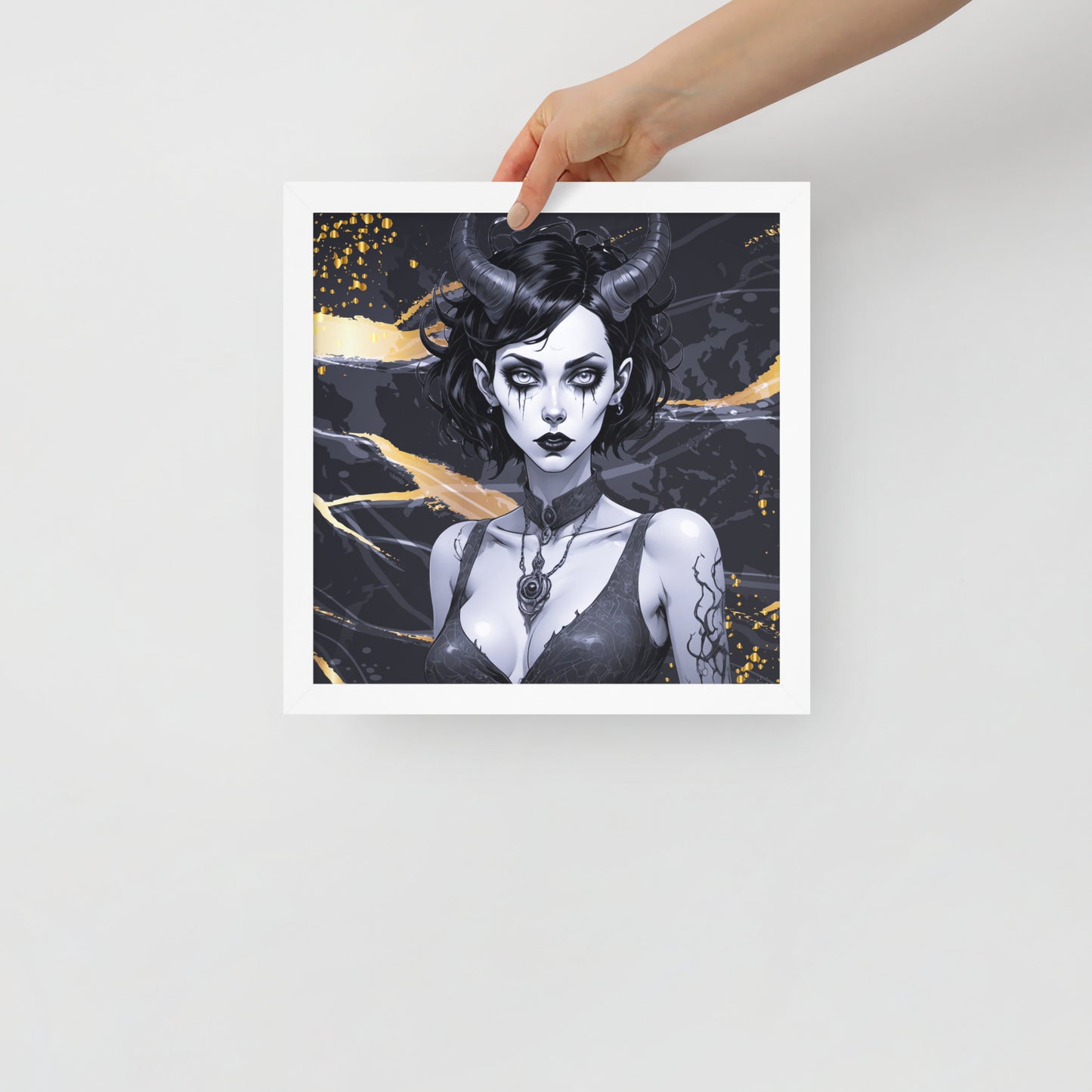 BW Marble V9 Framed Poster