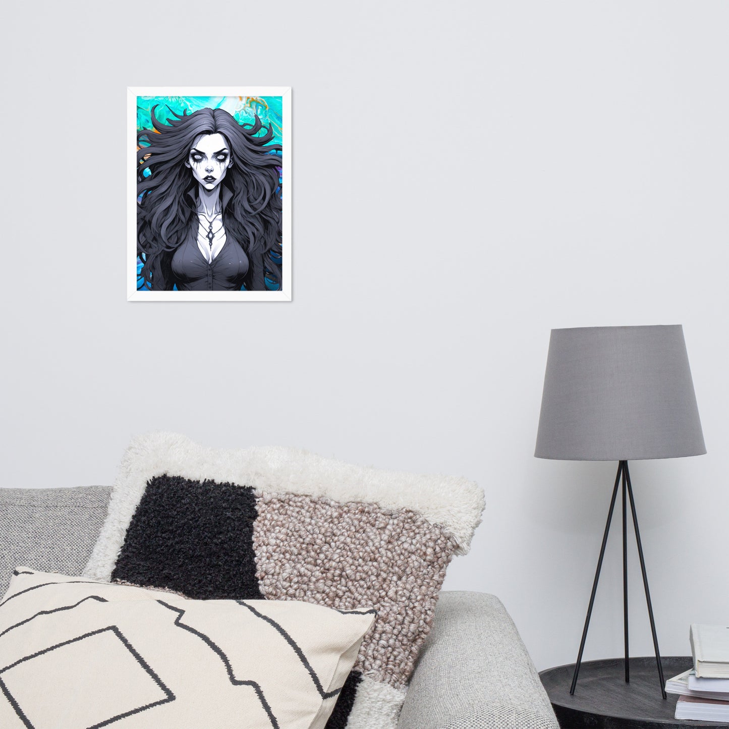 BW Marble V28 Framed Poster