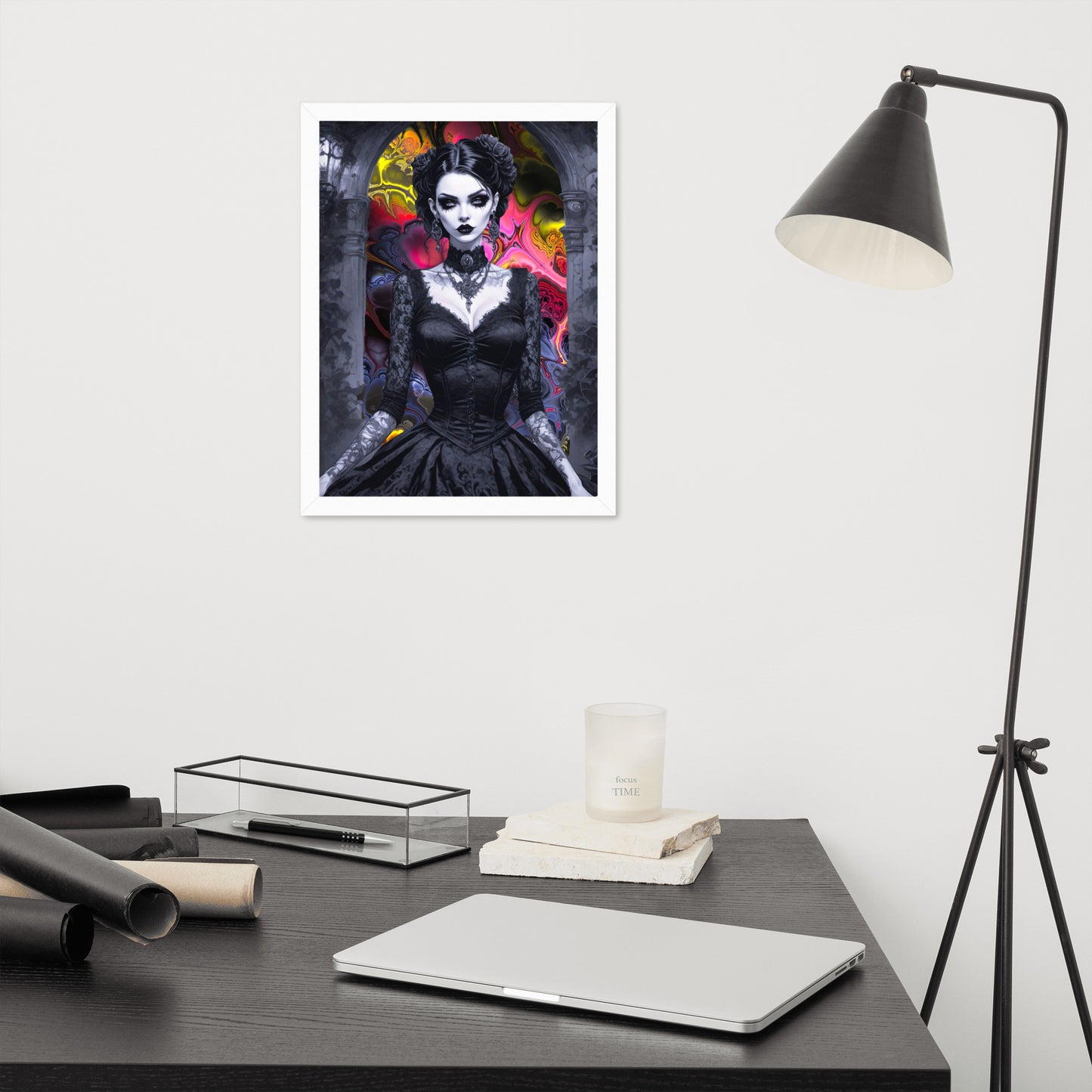 BW Marble V15 Framed Poster