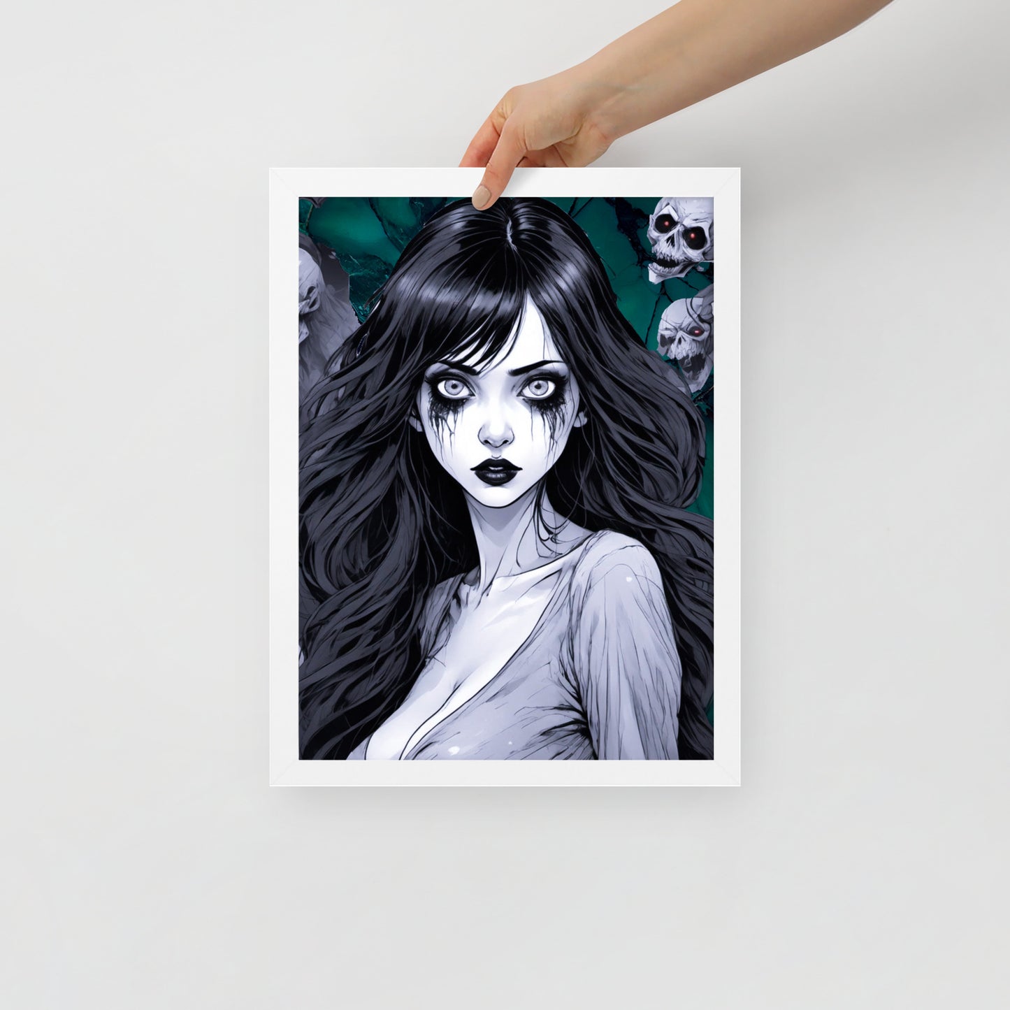 BW Marble V11 Framed Poster