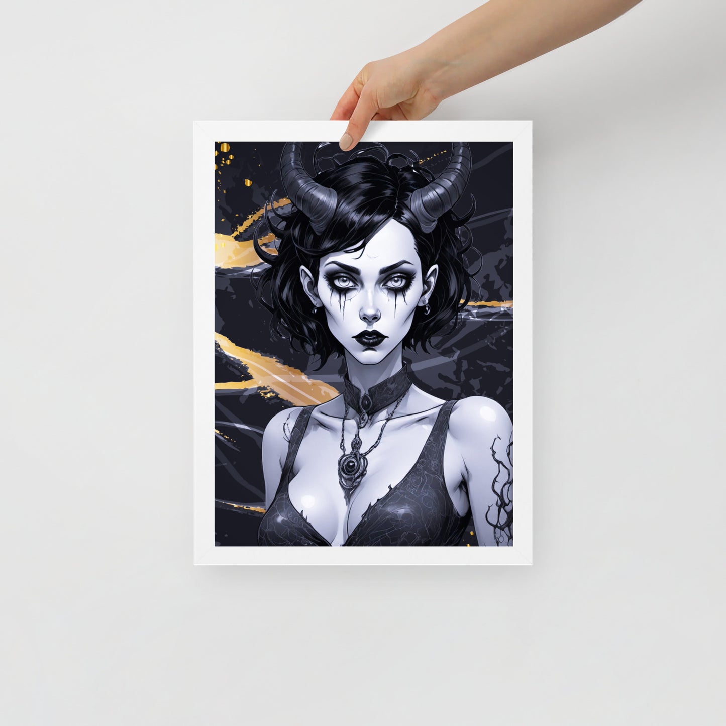 BW Marble V9 Framed Poster