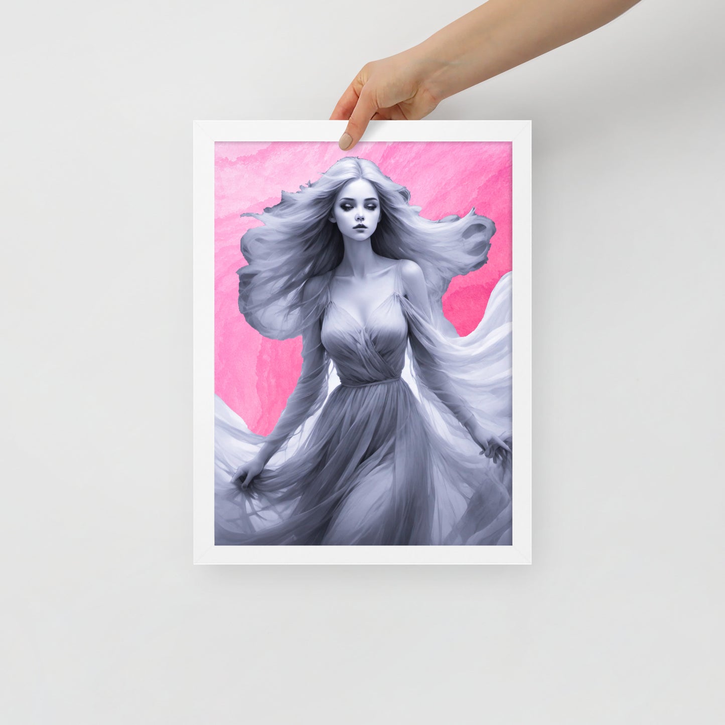 BW Marble V8 Framed Poster