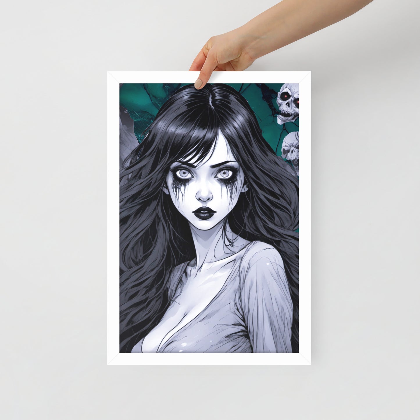 BW Marble V11 Framed Poster
