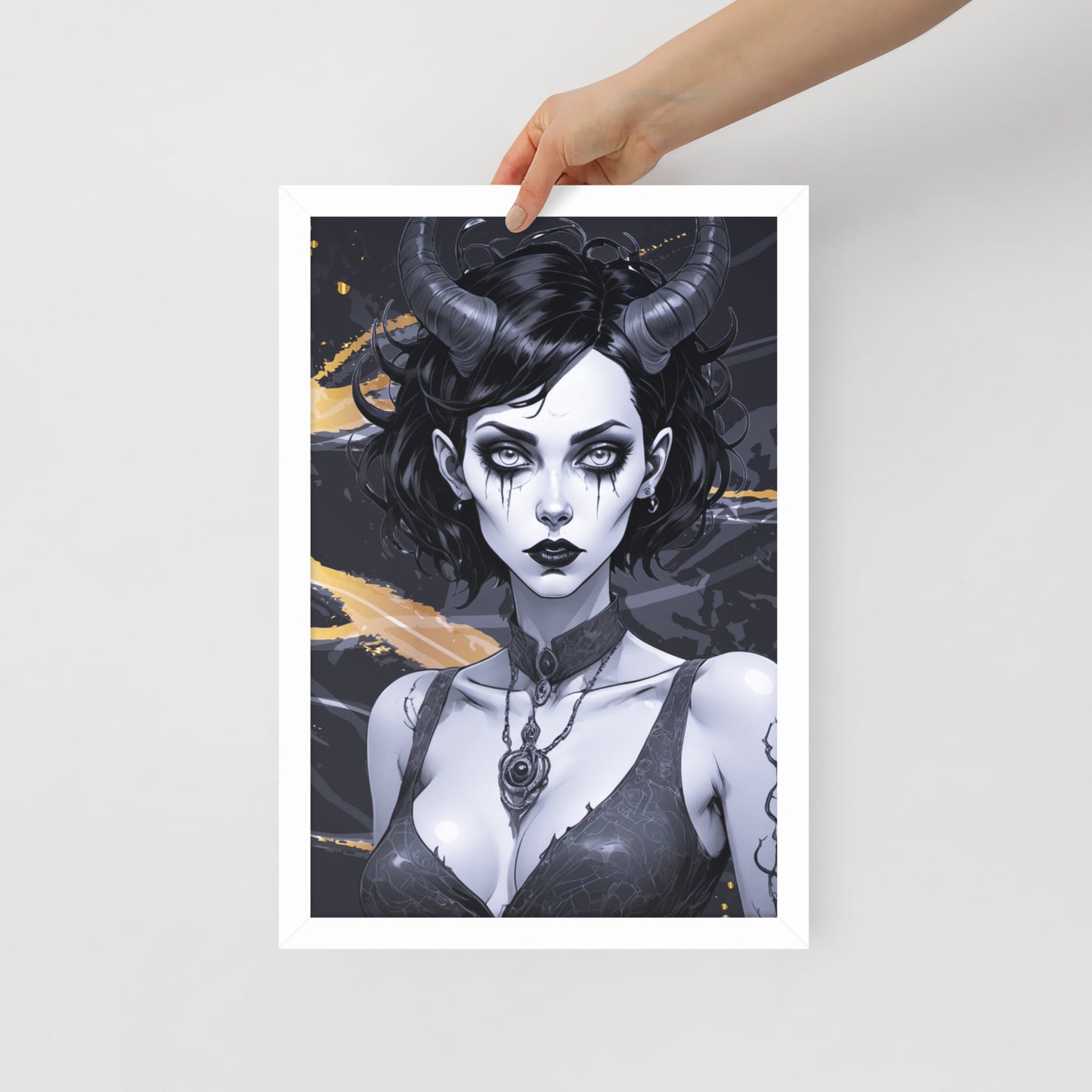 BW Marble V9 Framed Poster