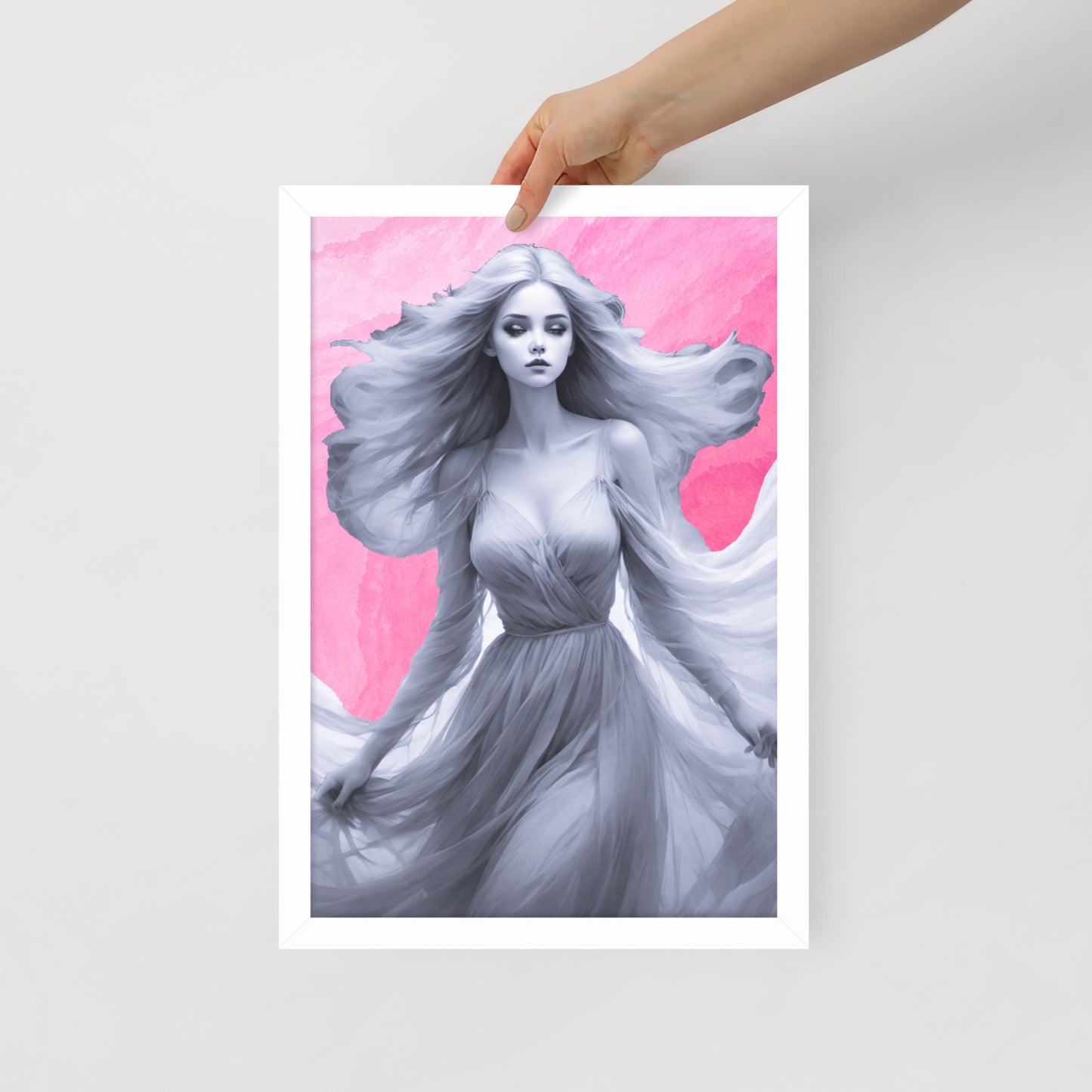 BW Marble V8 Framed Poster