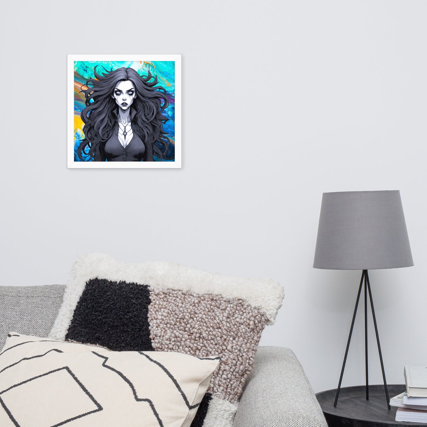 BW Marble V28 Framed Poster