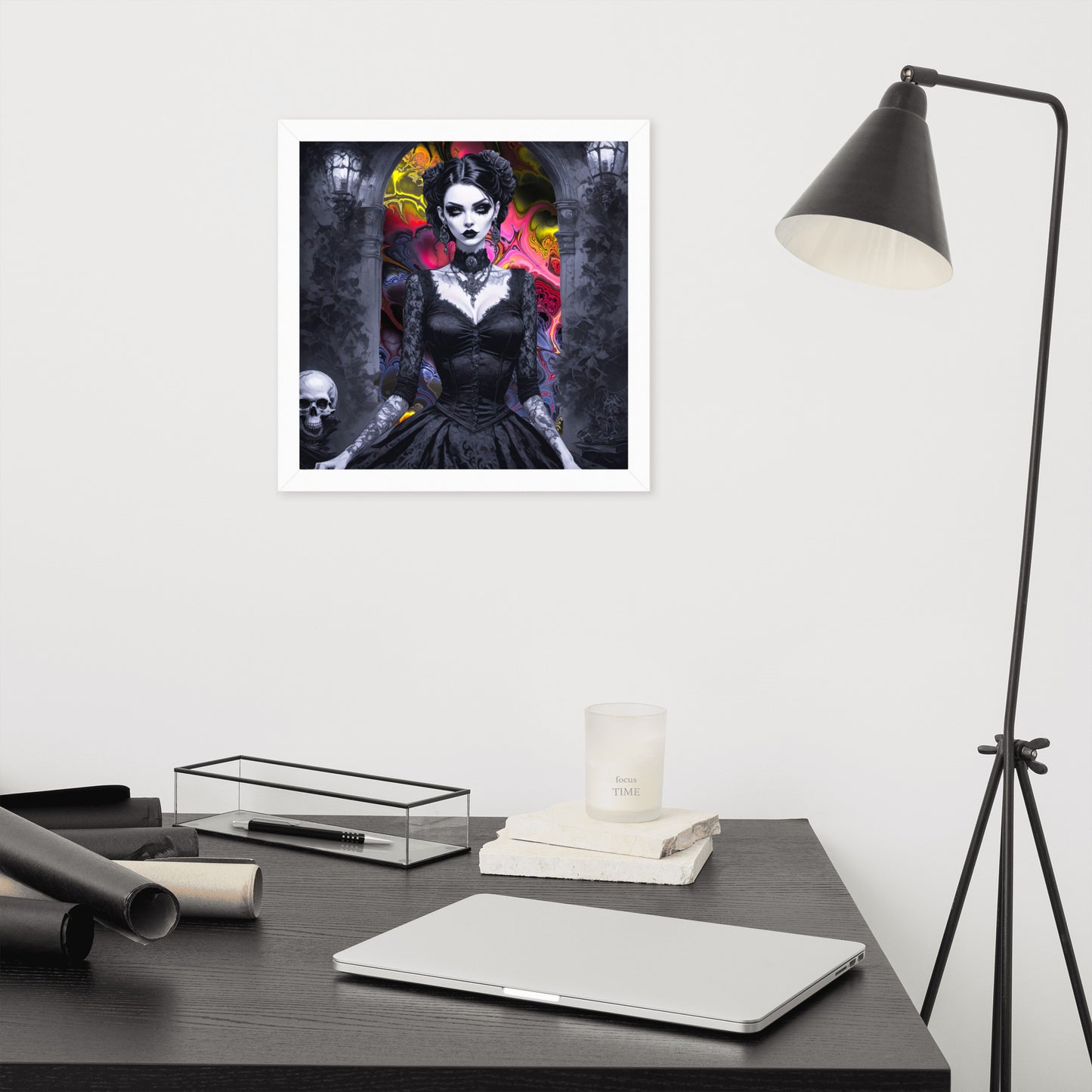 BW Marble V15 Framed Poster