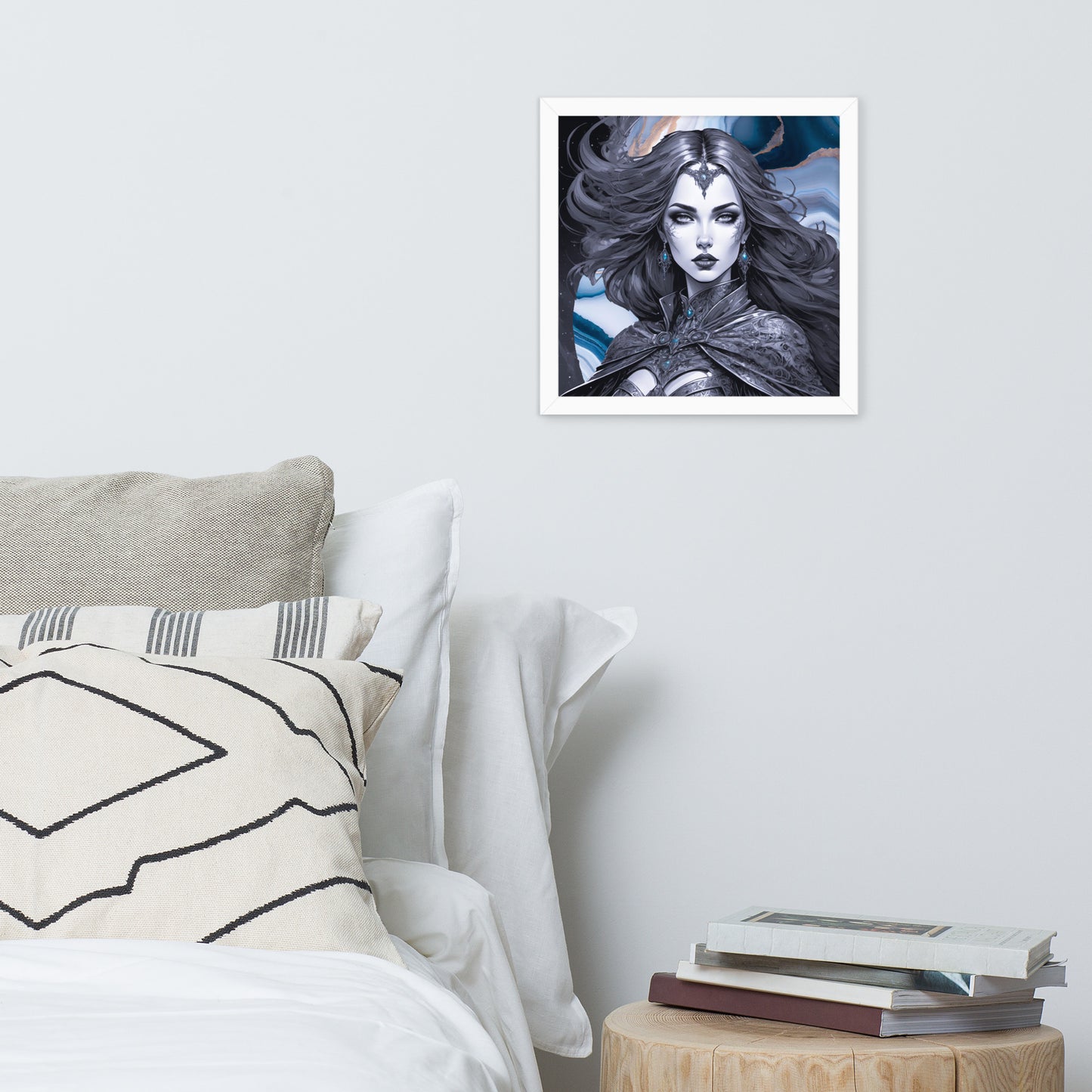 BW Marble V13 Framed Poster