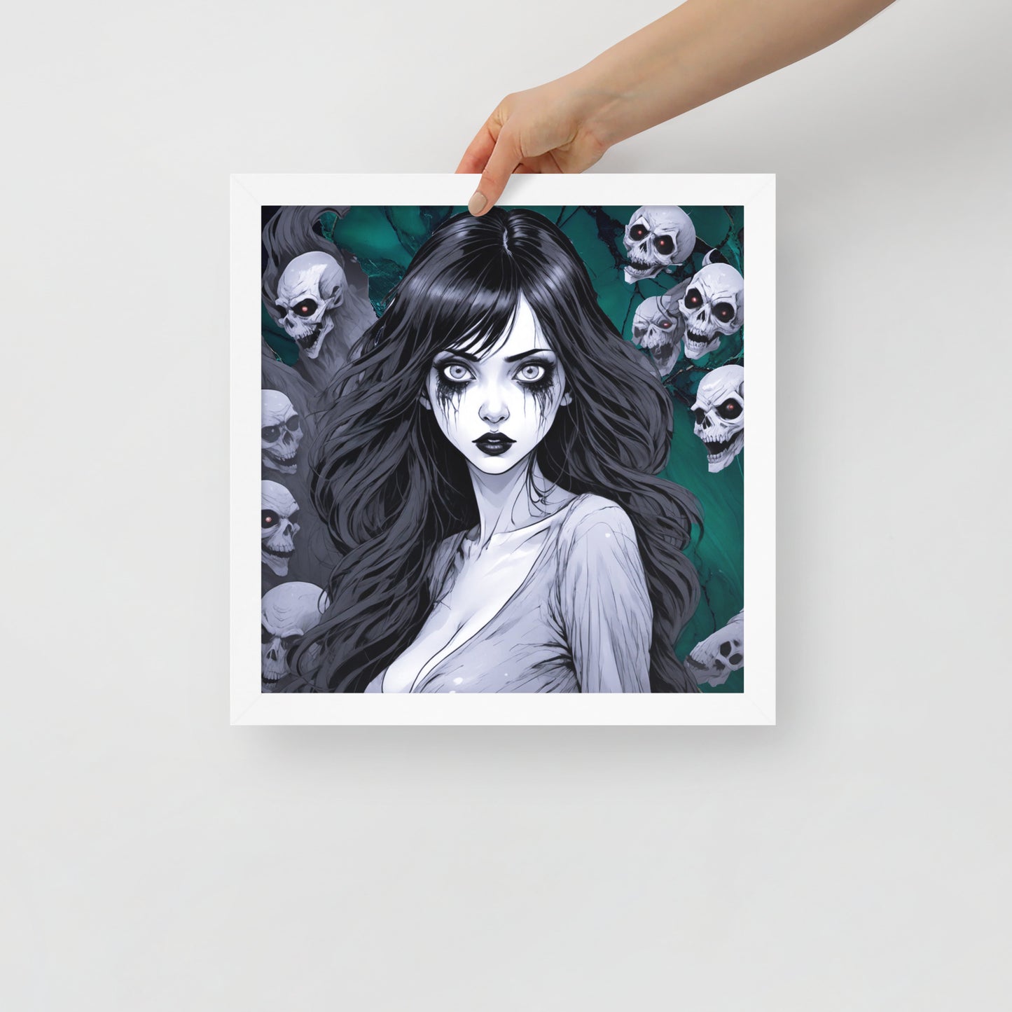 BW Marble V11 Framed Poster