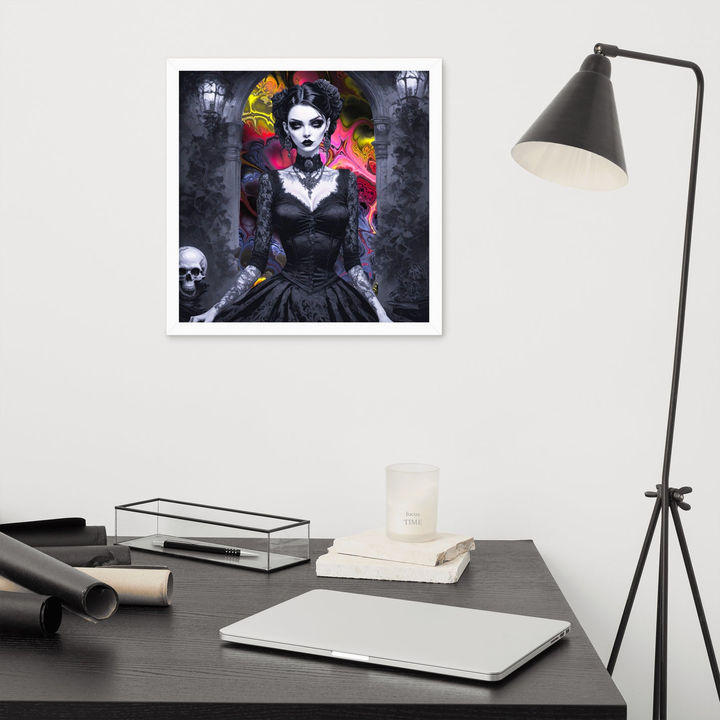 BW Marble V15 Framed Poster