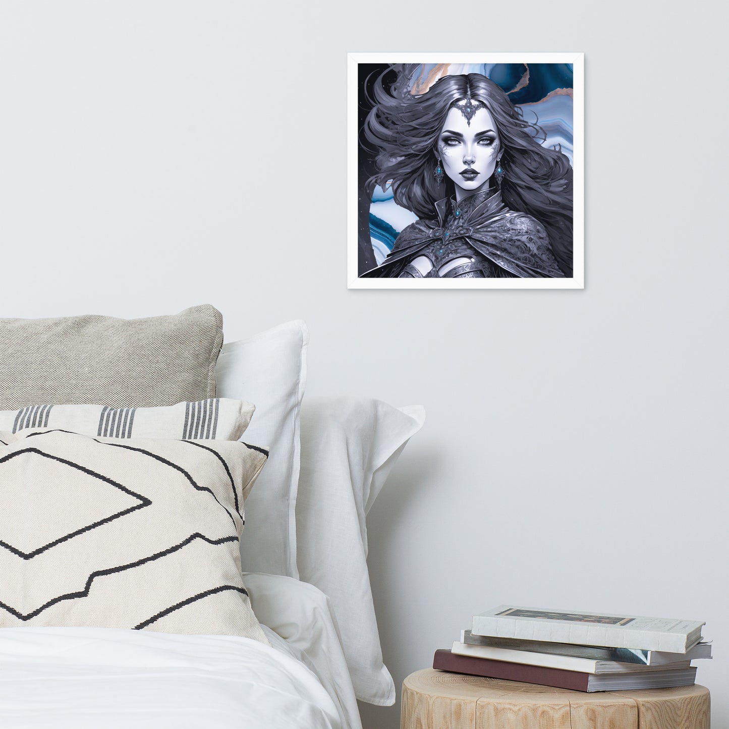 BW Marble V13 Framed Poster