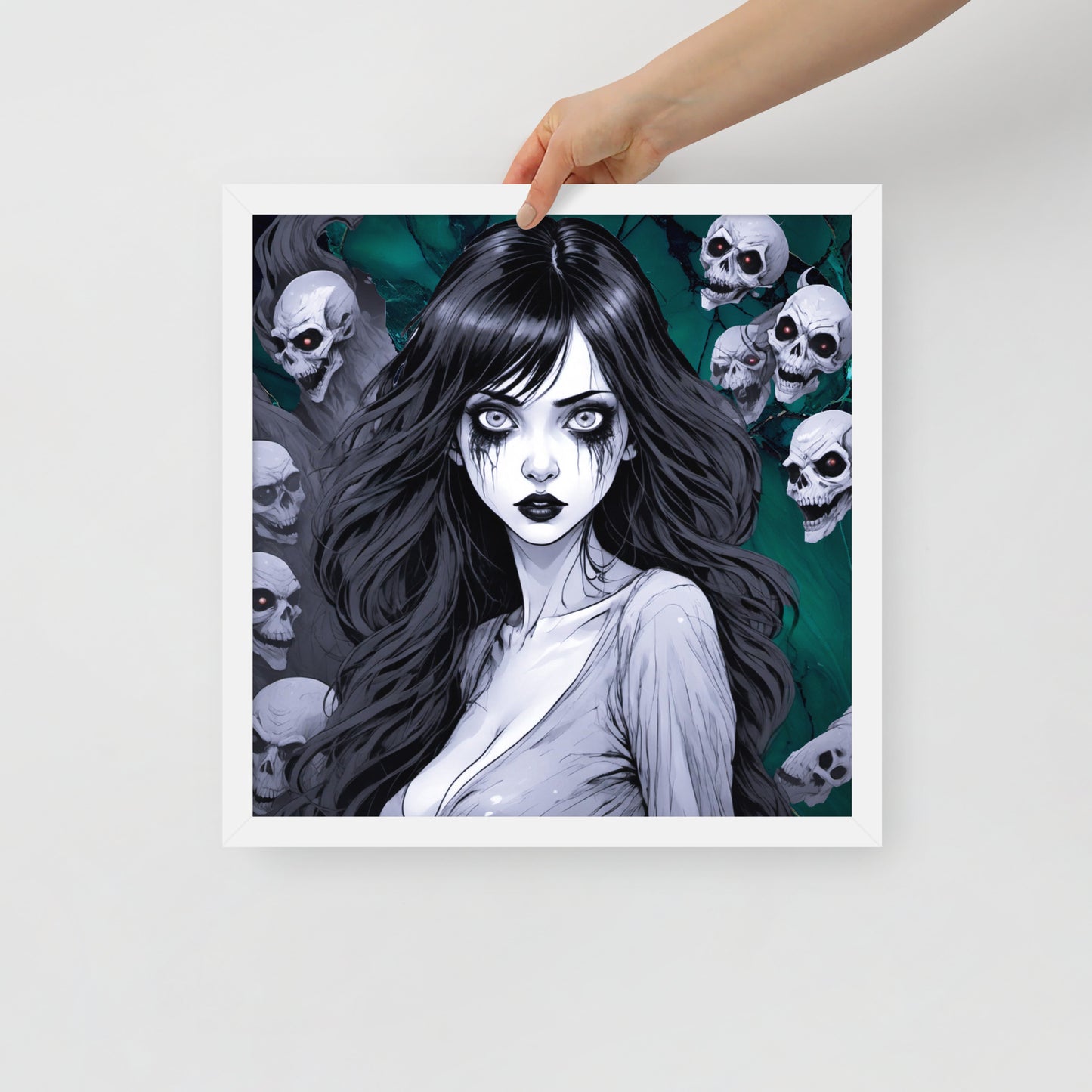 BW Marble V11 Framed Poster