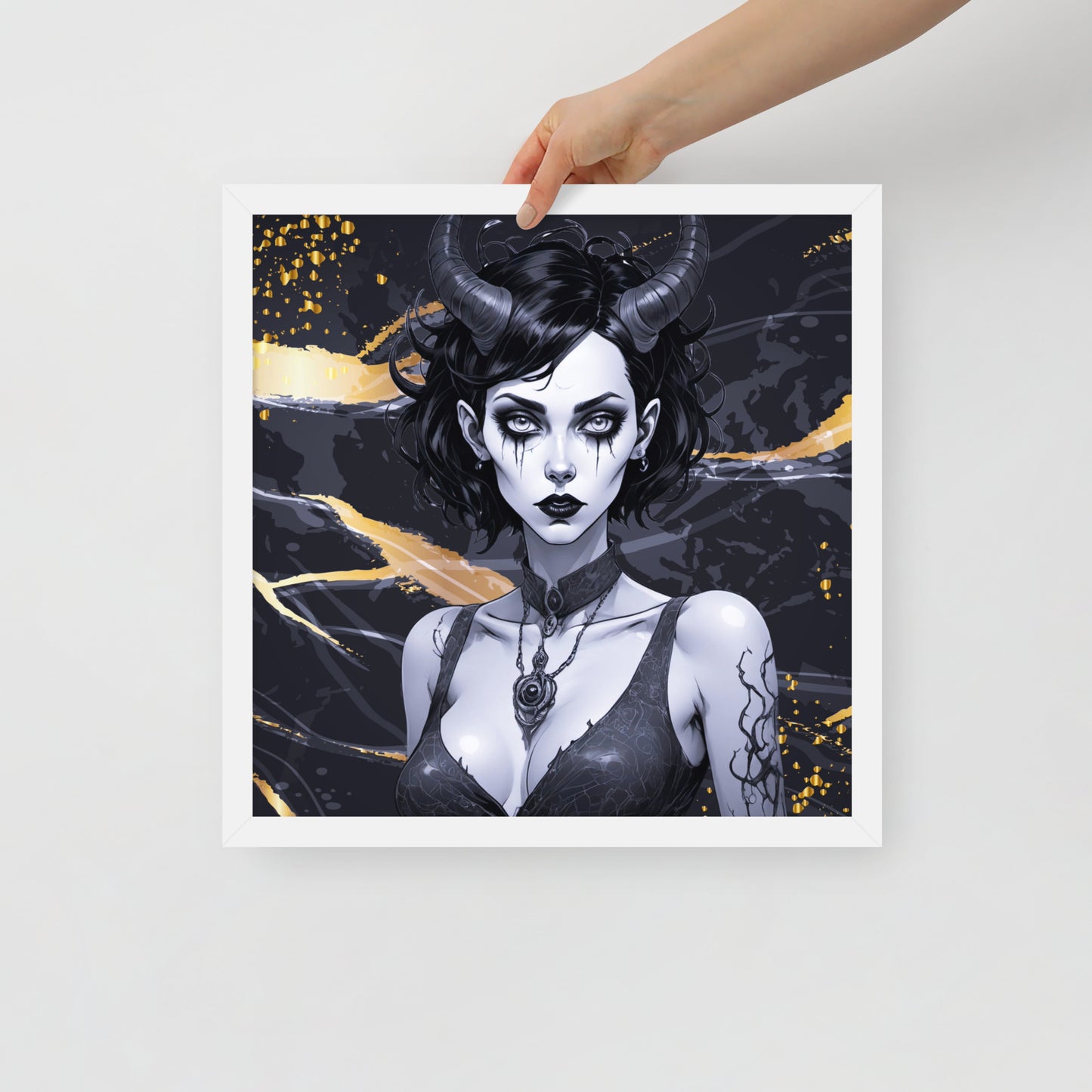 BW Marble V9 Framed Poster