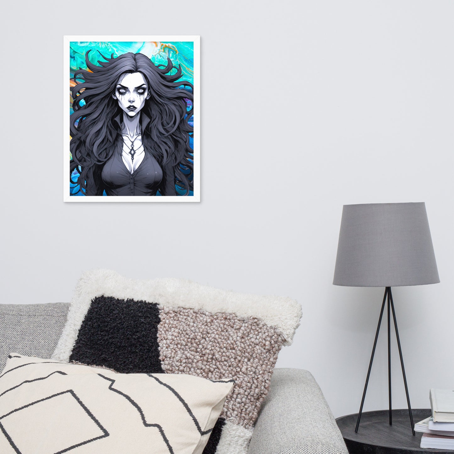 BW Marble V28 Framed Poster