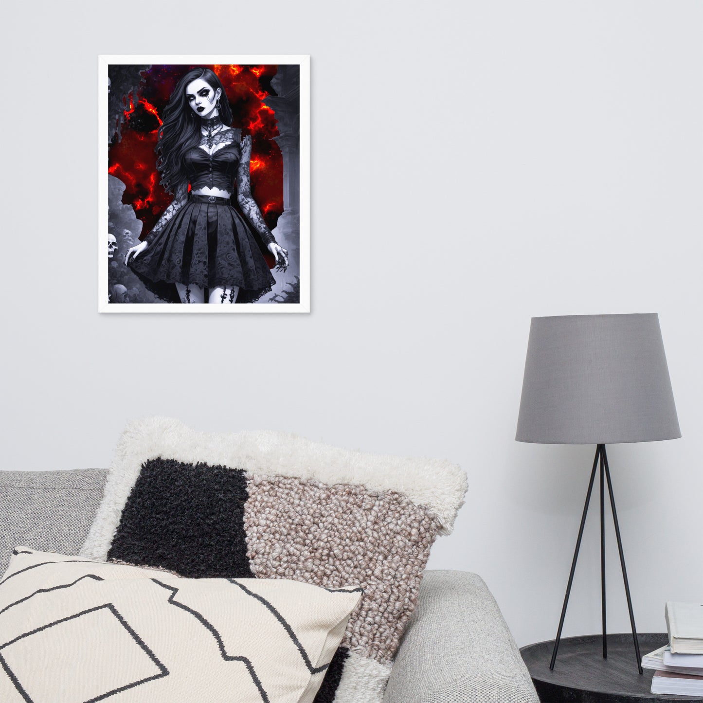 BW Marble V16 Framed Poster