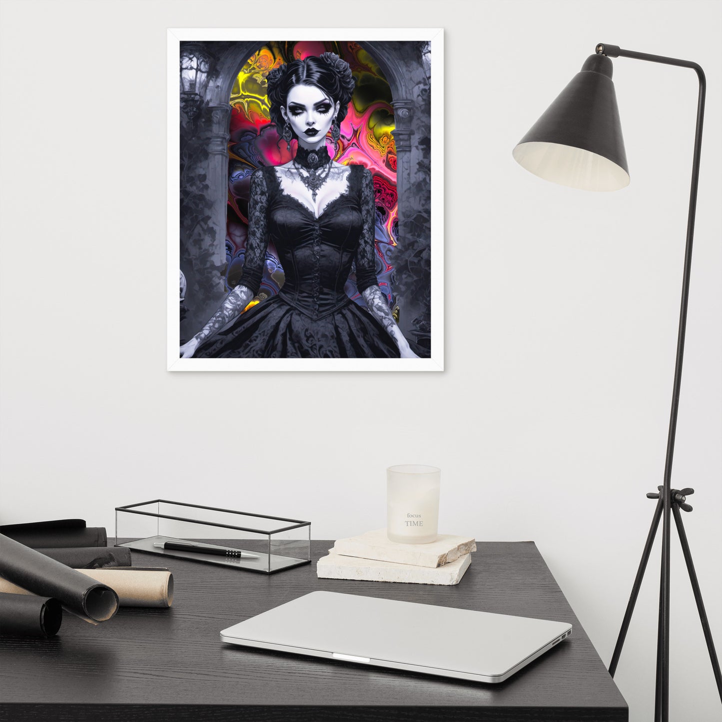 BW Marble V15 Framed Poster