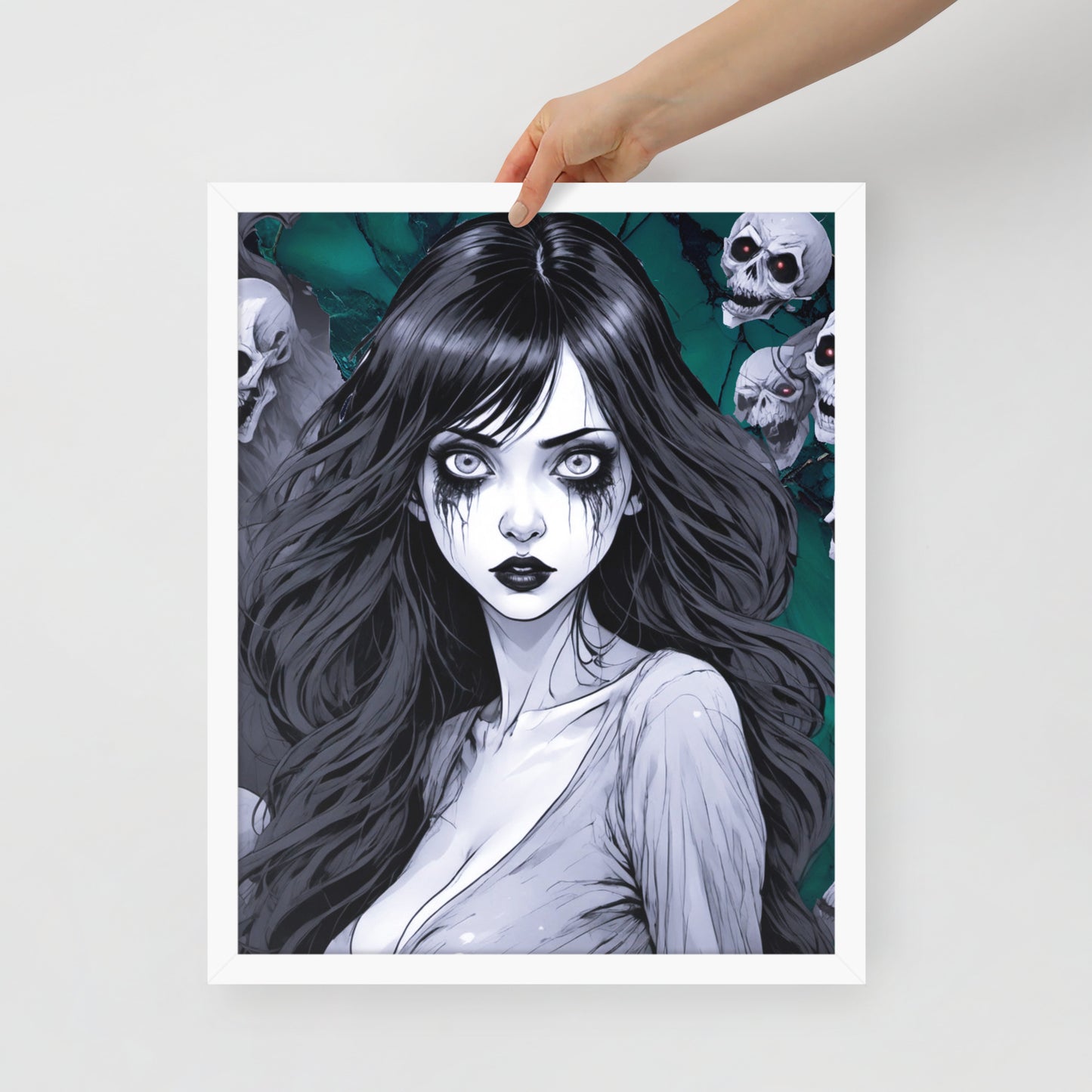 BW Marble V11 Framed Poster
