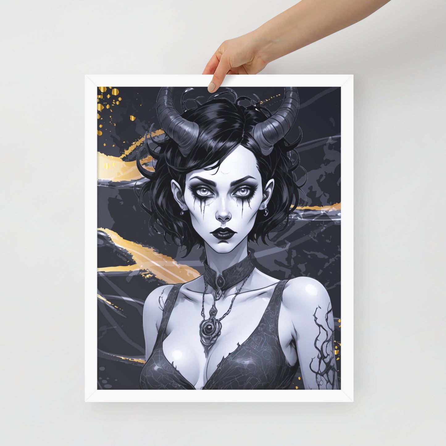 BW Marble V9 Framed Poster