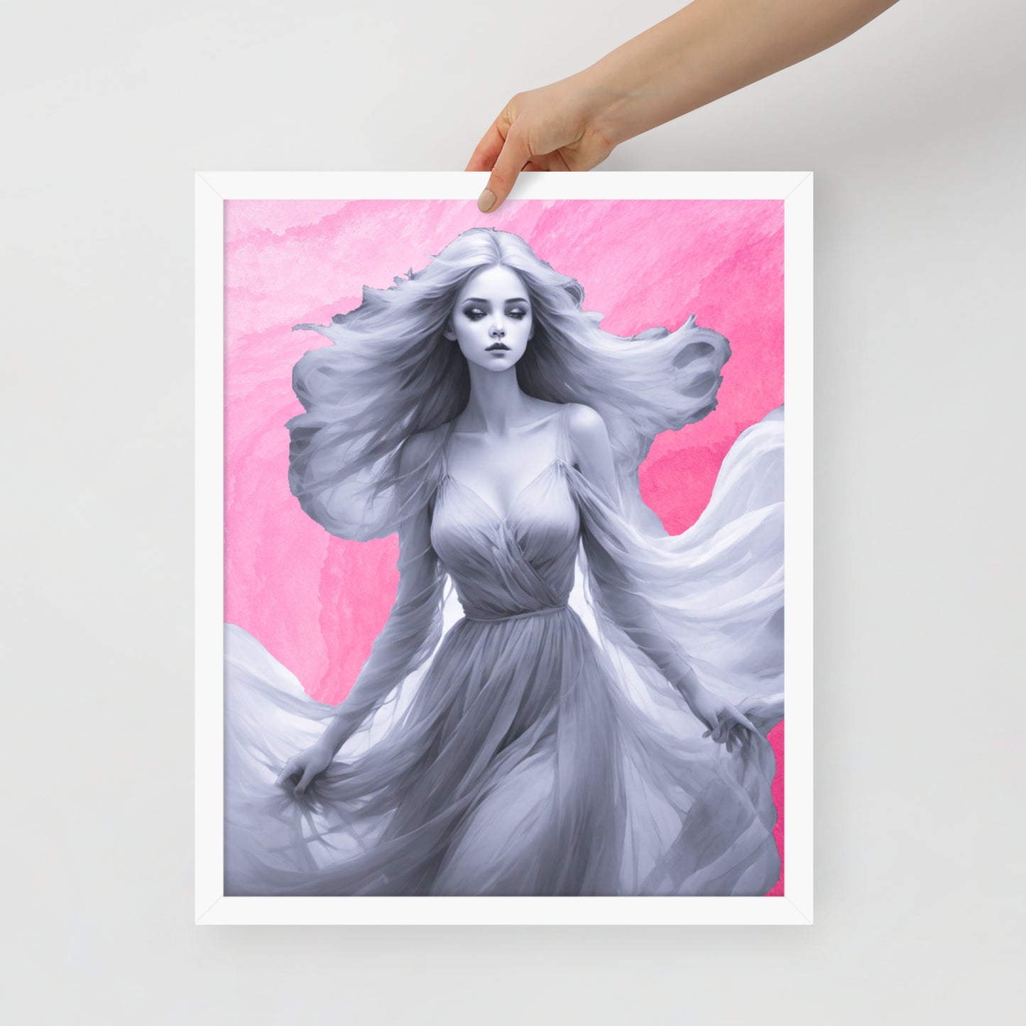 BW Marble V8 Framed Poster