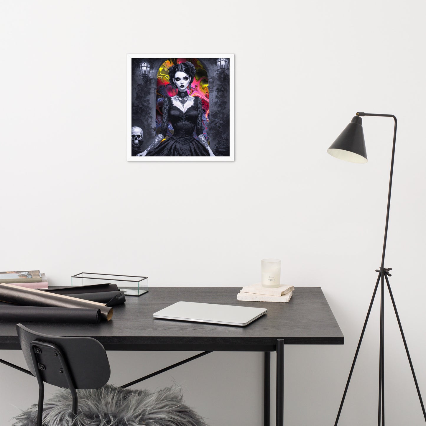 BW Marble V15 Framed Poster