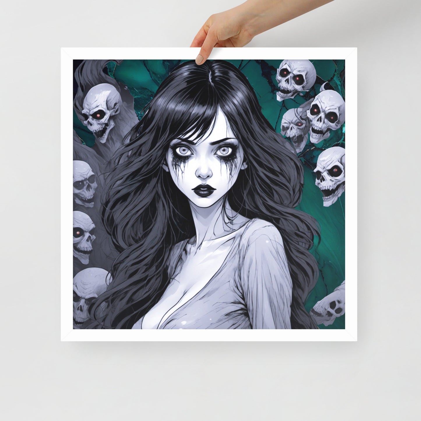 BW Marble V11 Framed Poster