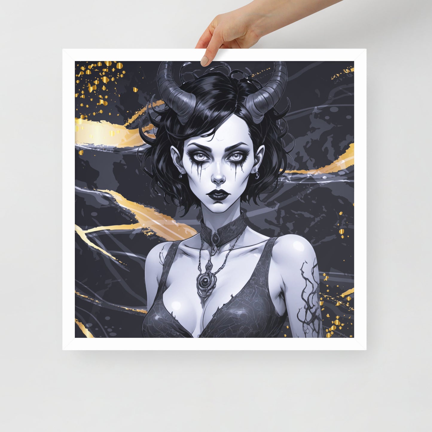 BW Marble V9 Framed Poster