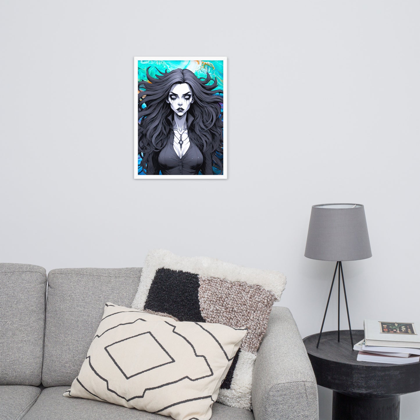 BW Marble V28 Framed Poster