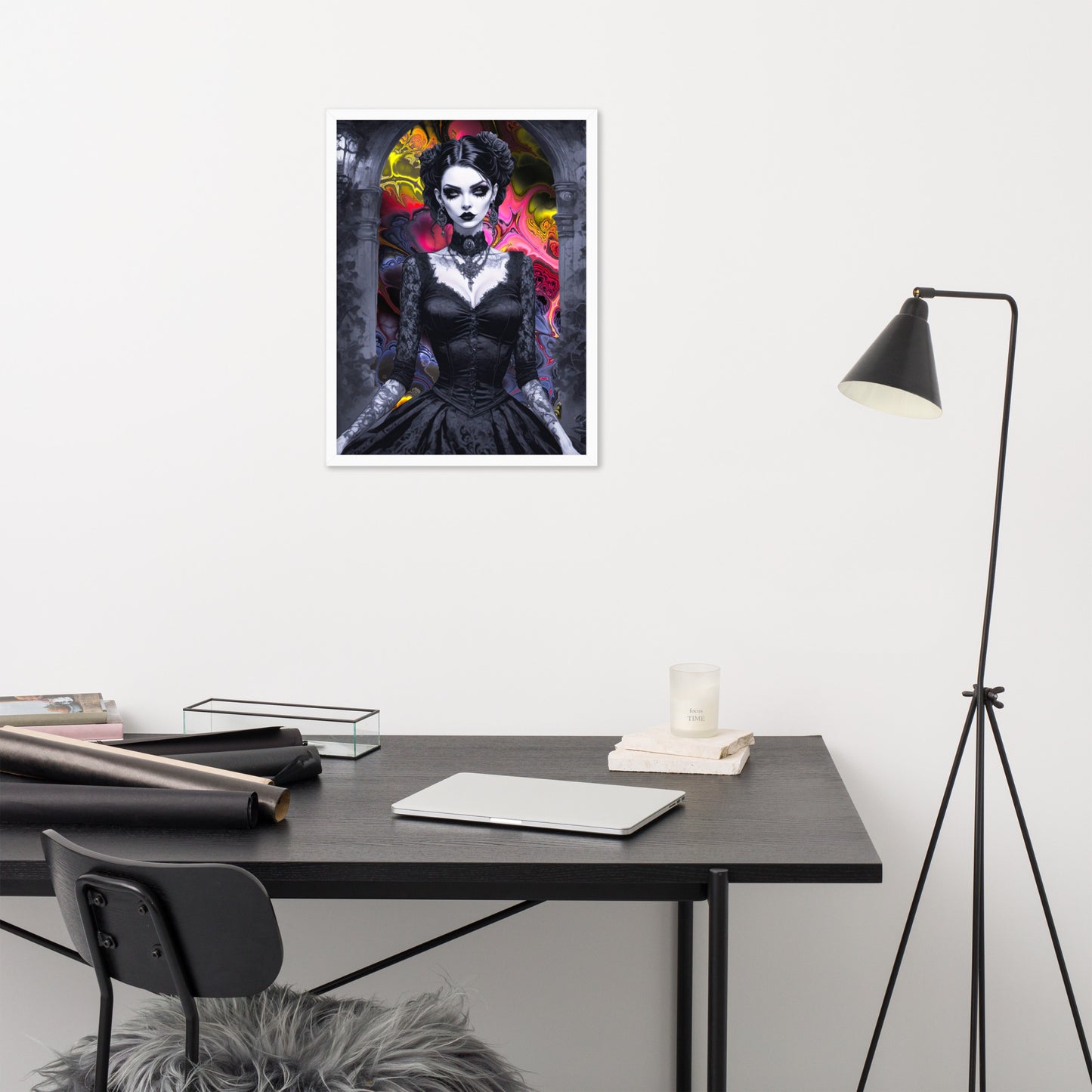 BW Marble V15 Framed Poster