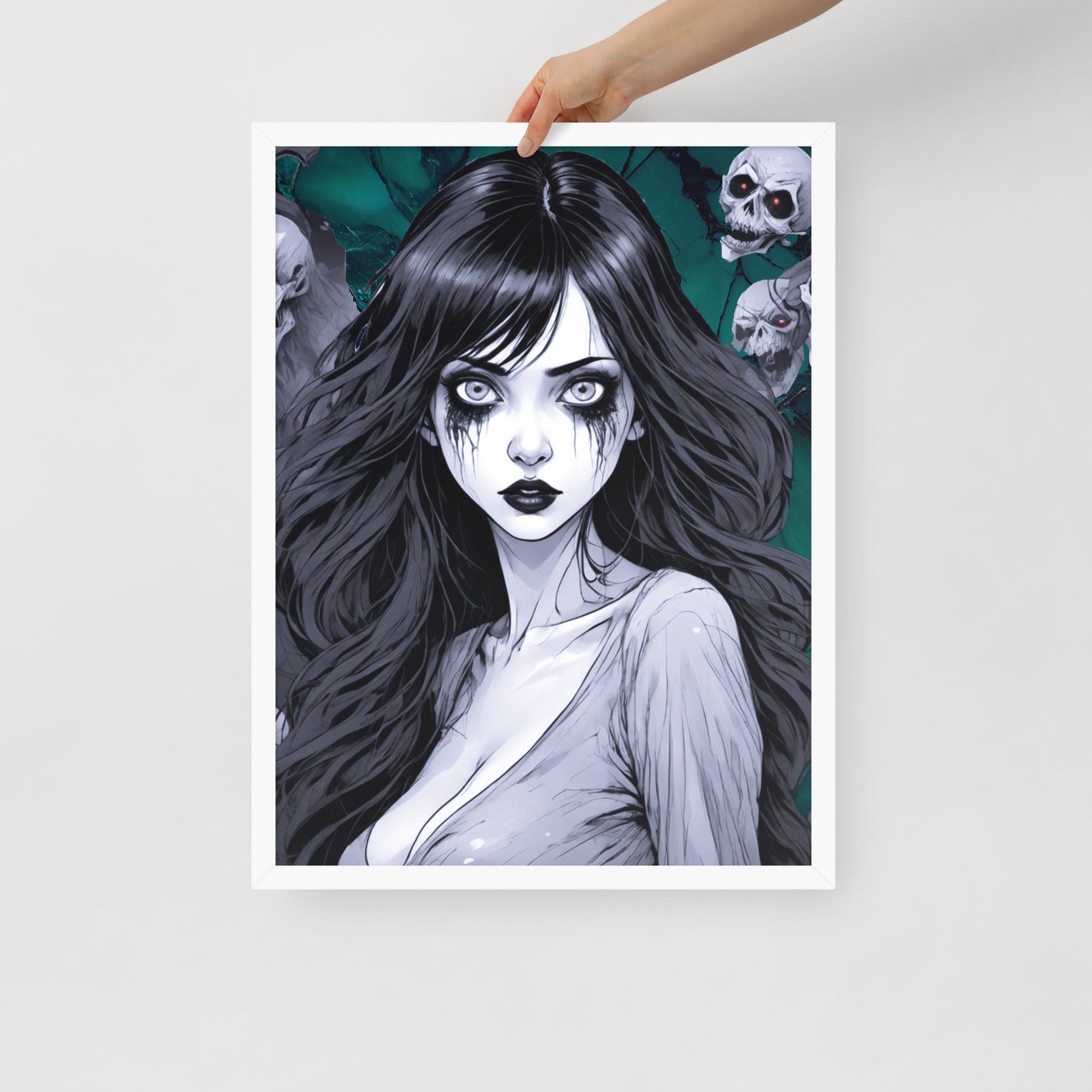 BW Marble V11 Framed Poster