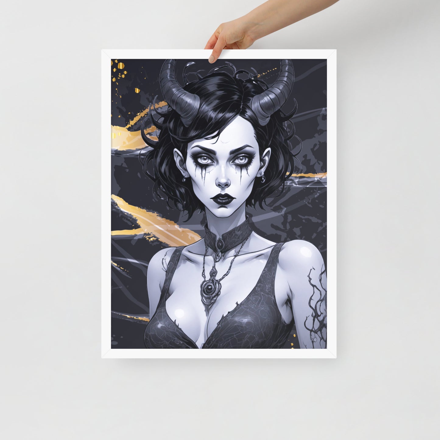 BW Marble V9 Framed Poster