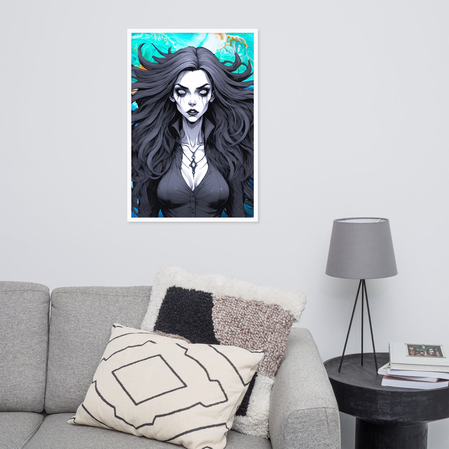BW Marble V28 Framed Poster