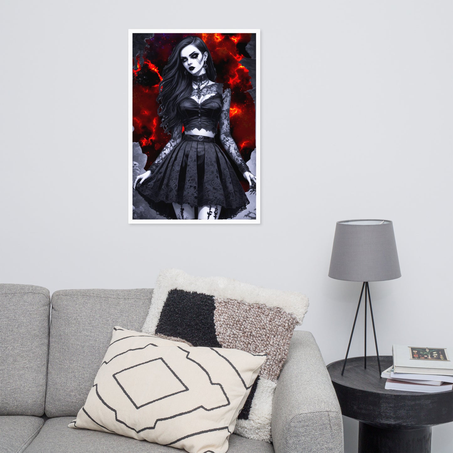 BW Marble V16 Framed Poster