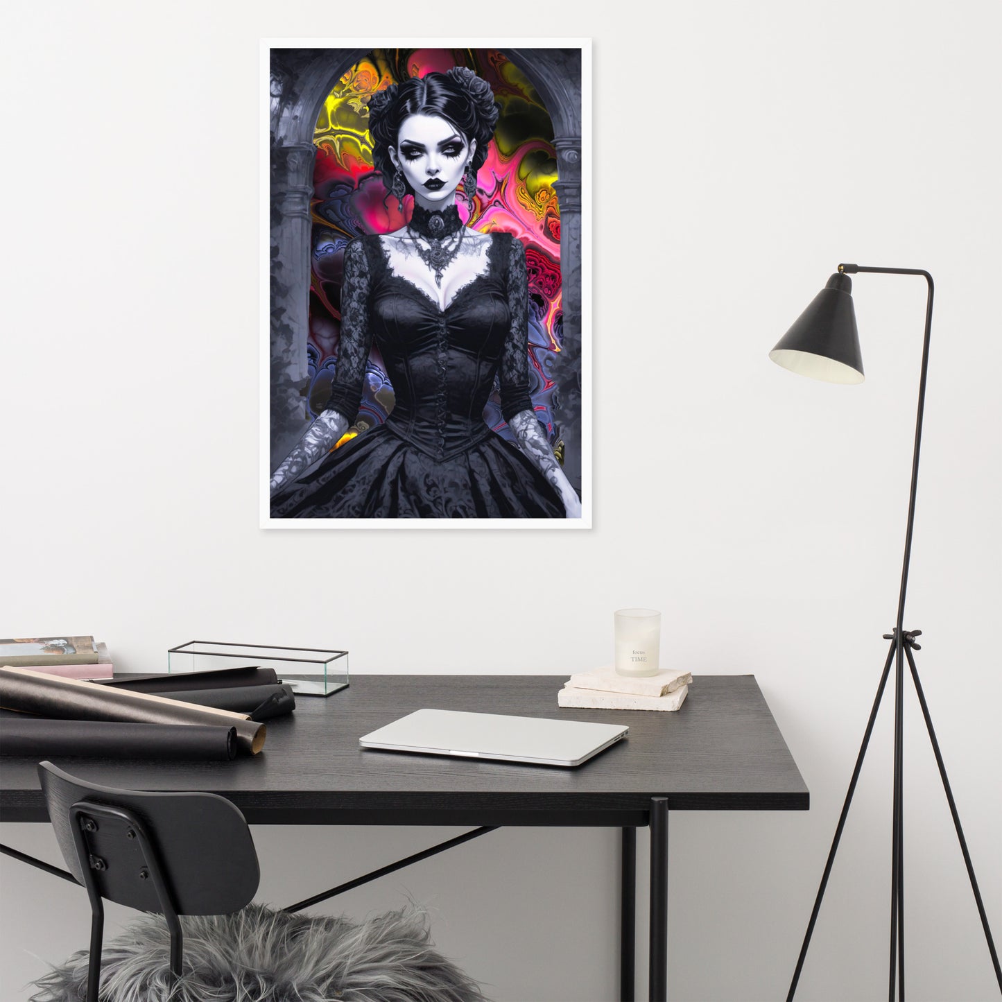 BW Marble V15 Framed Poster