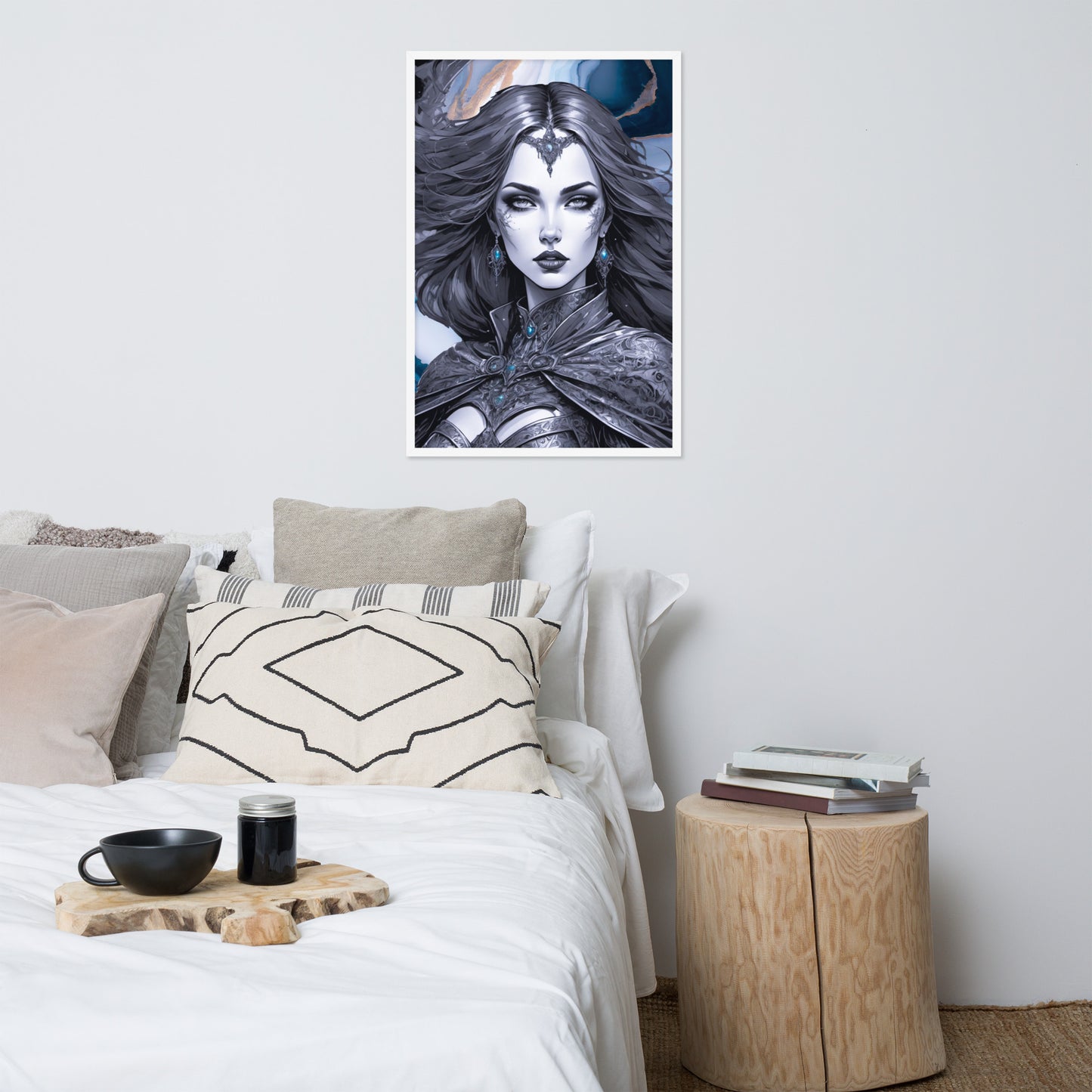 BW Marble V13 Framed Poster