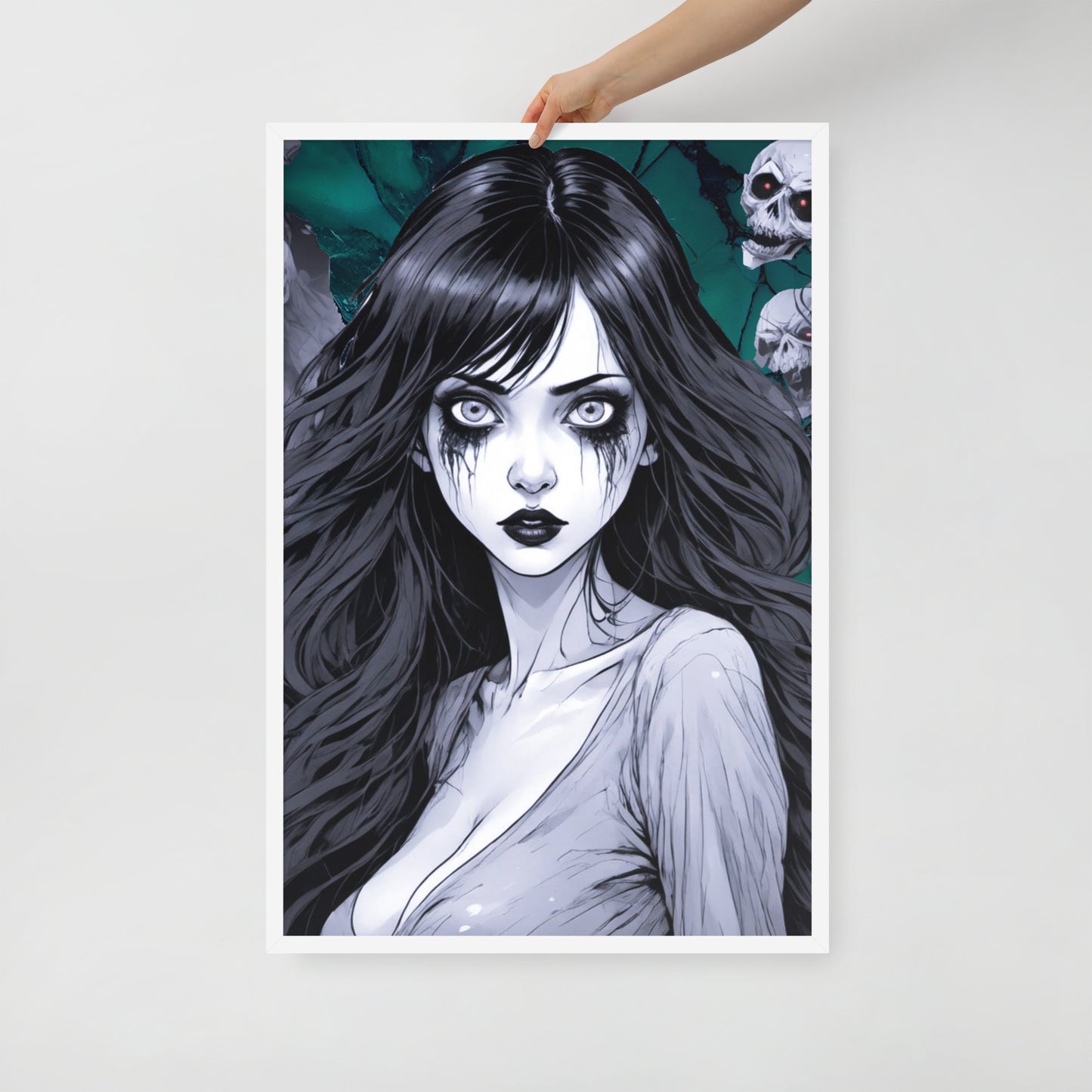 BW Marble V11 Framed Poster