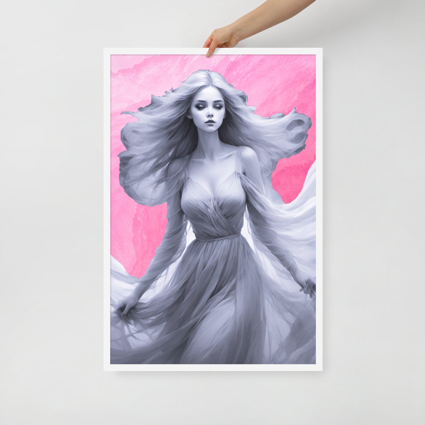 BW Marble V8 Framed Poster
