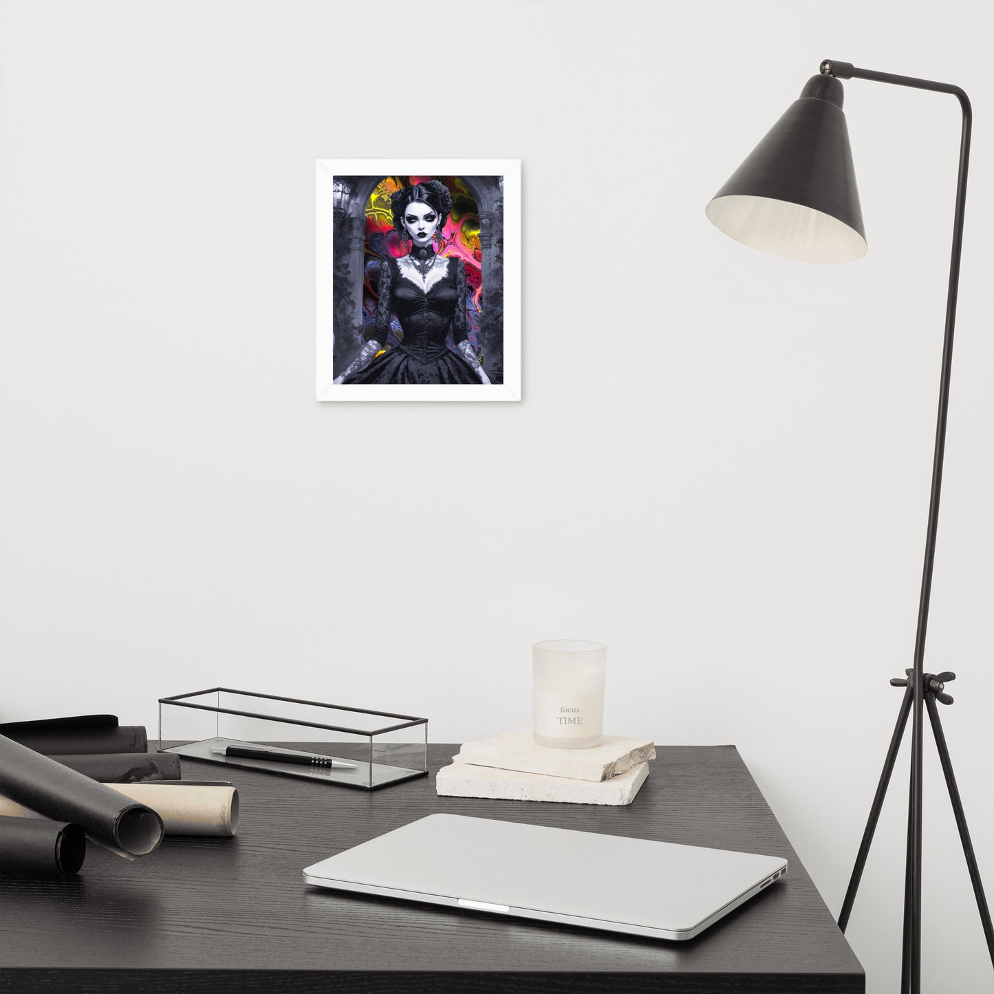 BW Marble V15 Framed Poster