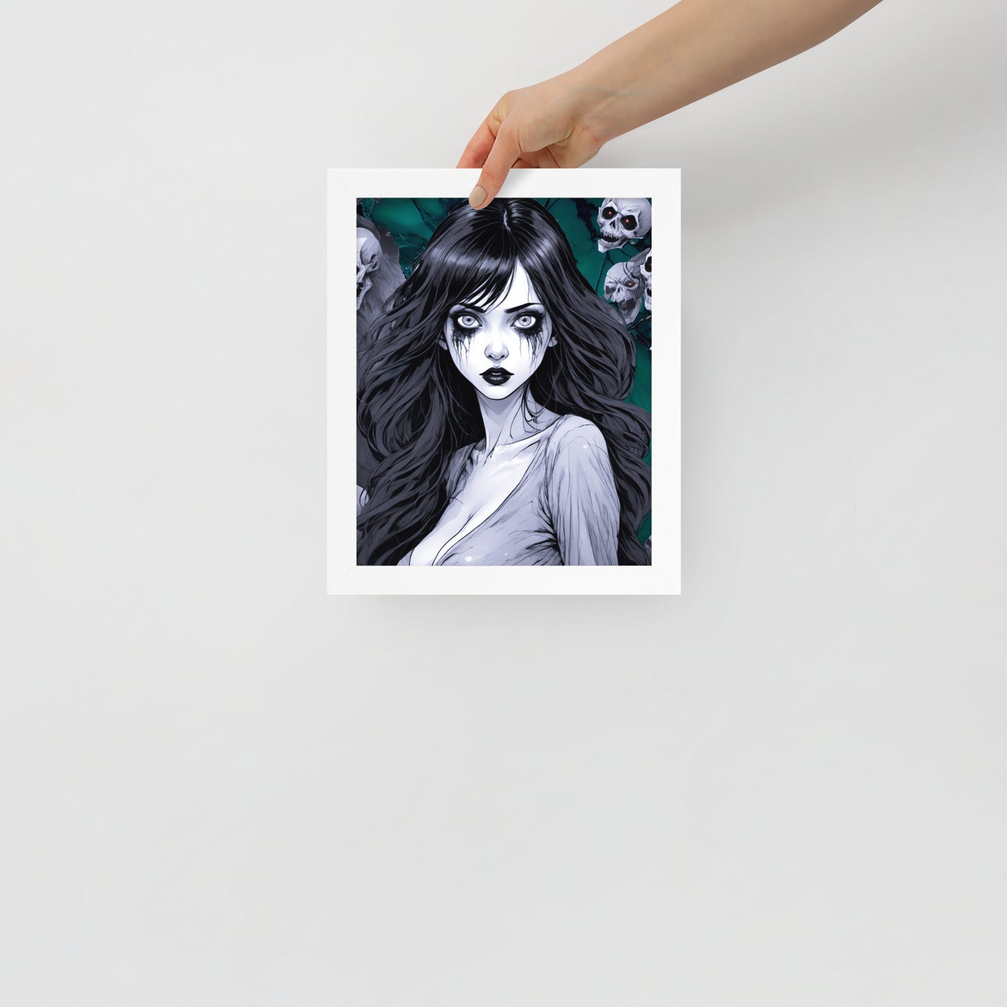 BW Marble V11 Framed Poster